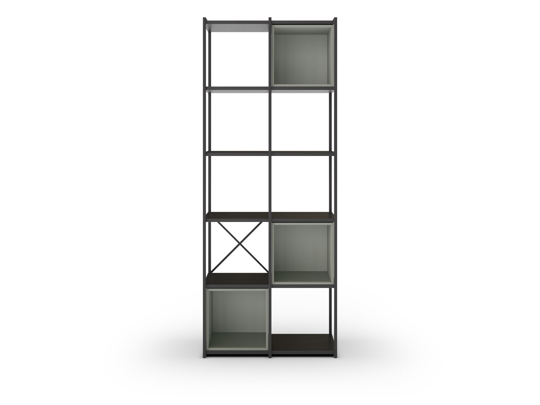 Libreria in metallo nero Anika 70x179 cm