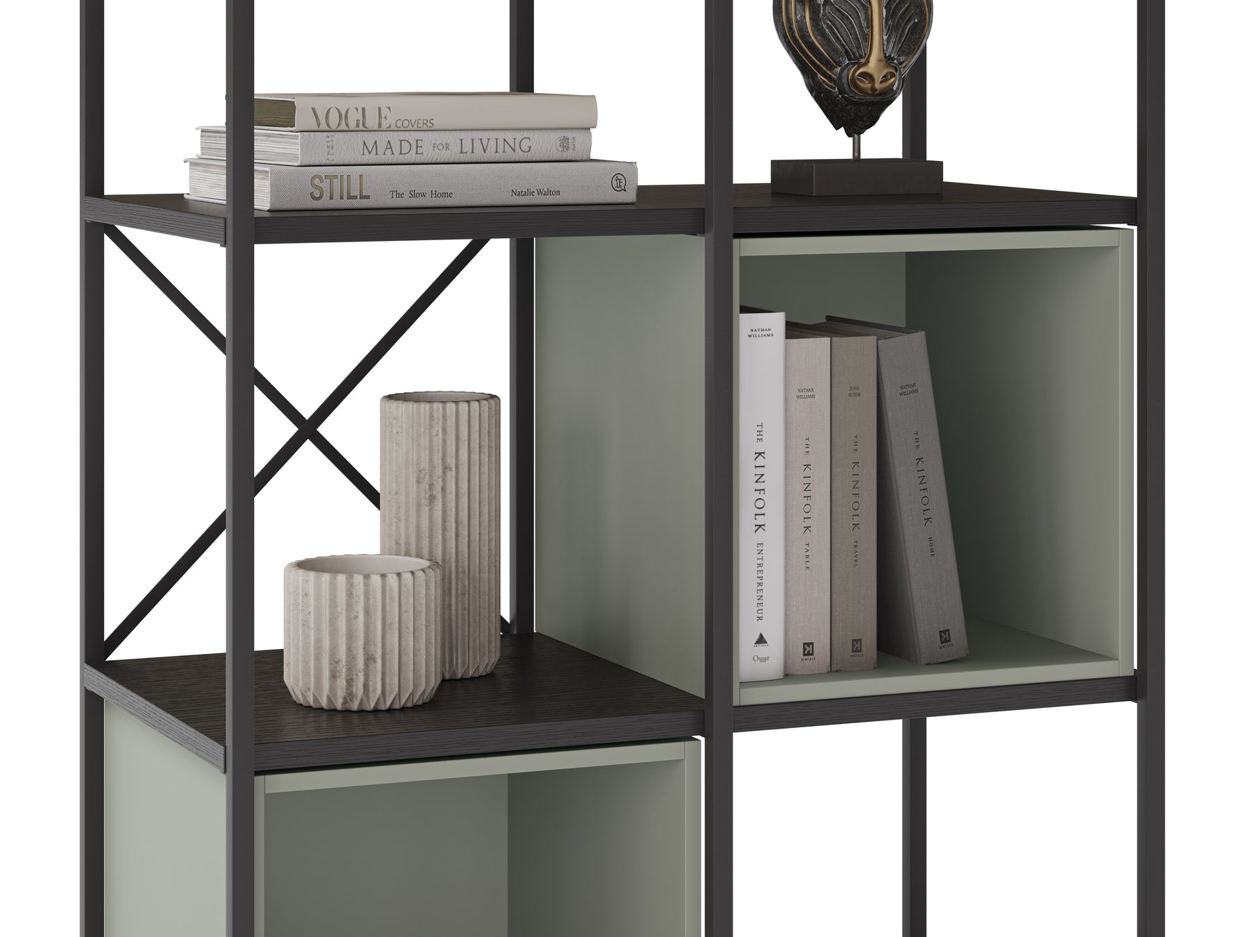 Libreria in metallo nero Anika 70x179 cm