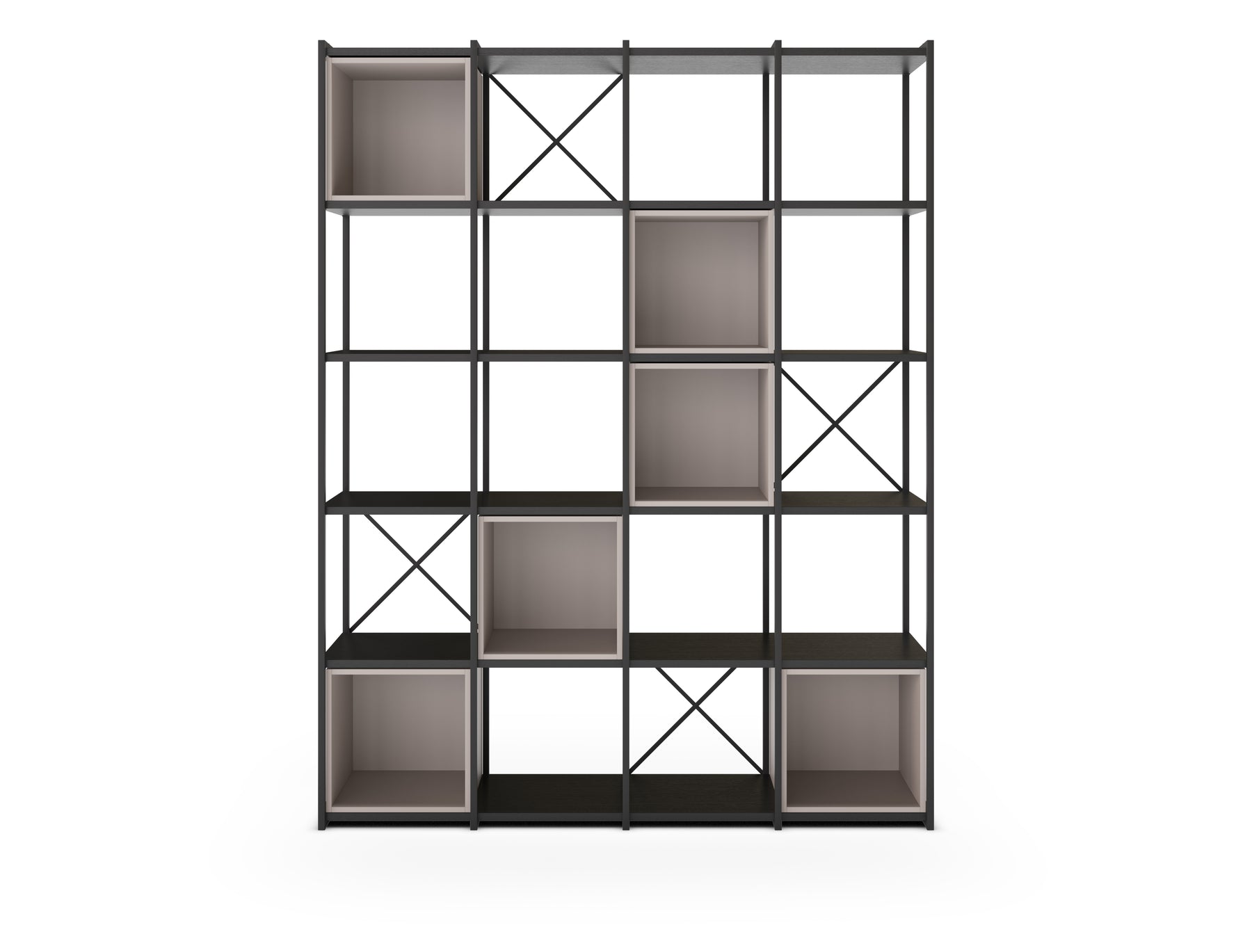 Libreria in metallo nero Anika 139x179 cm