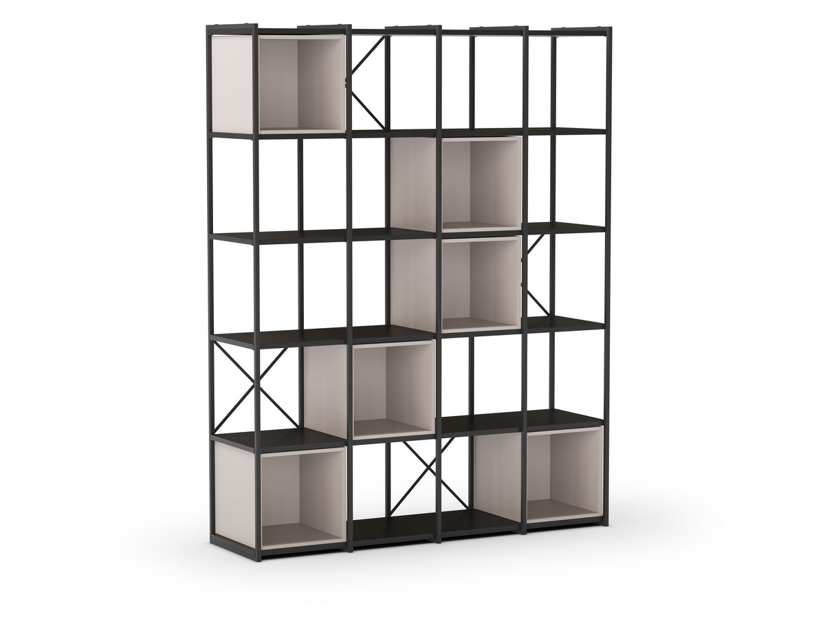 Libreria in metallo nero Anika 139x179 cm