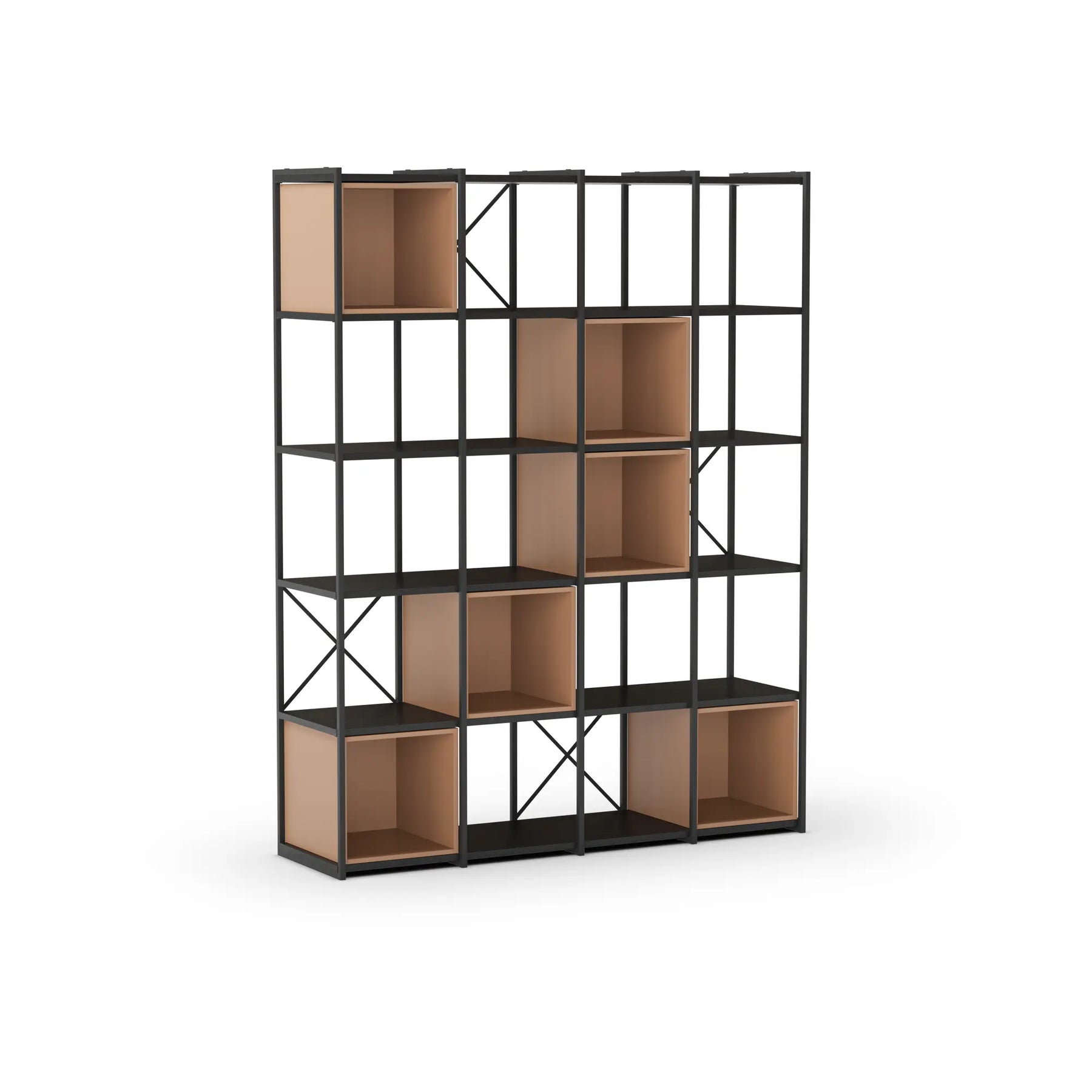 Libreria in metallo nero Anika 139x179 cm