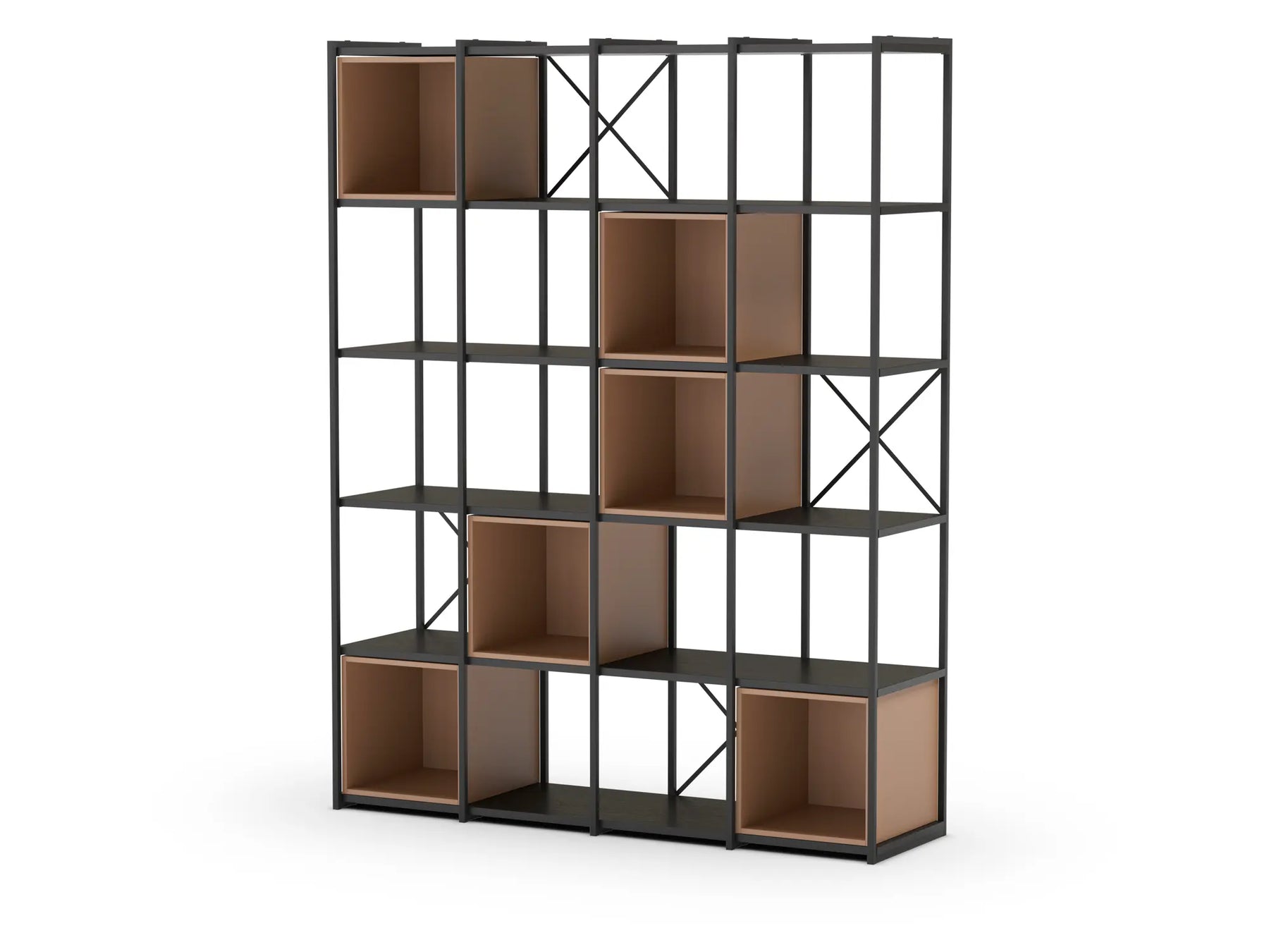 Libreria in metallo nero Anika 139x179 cm