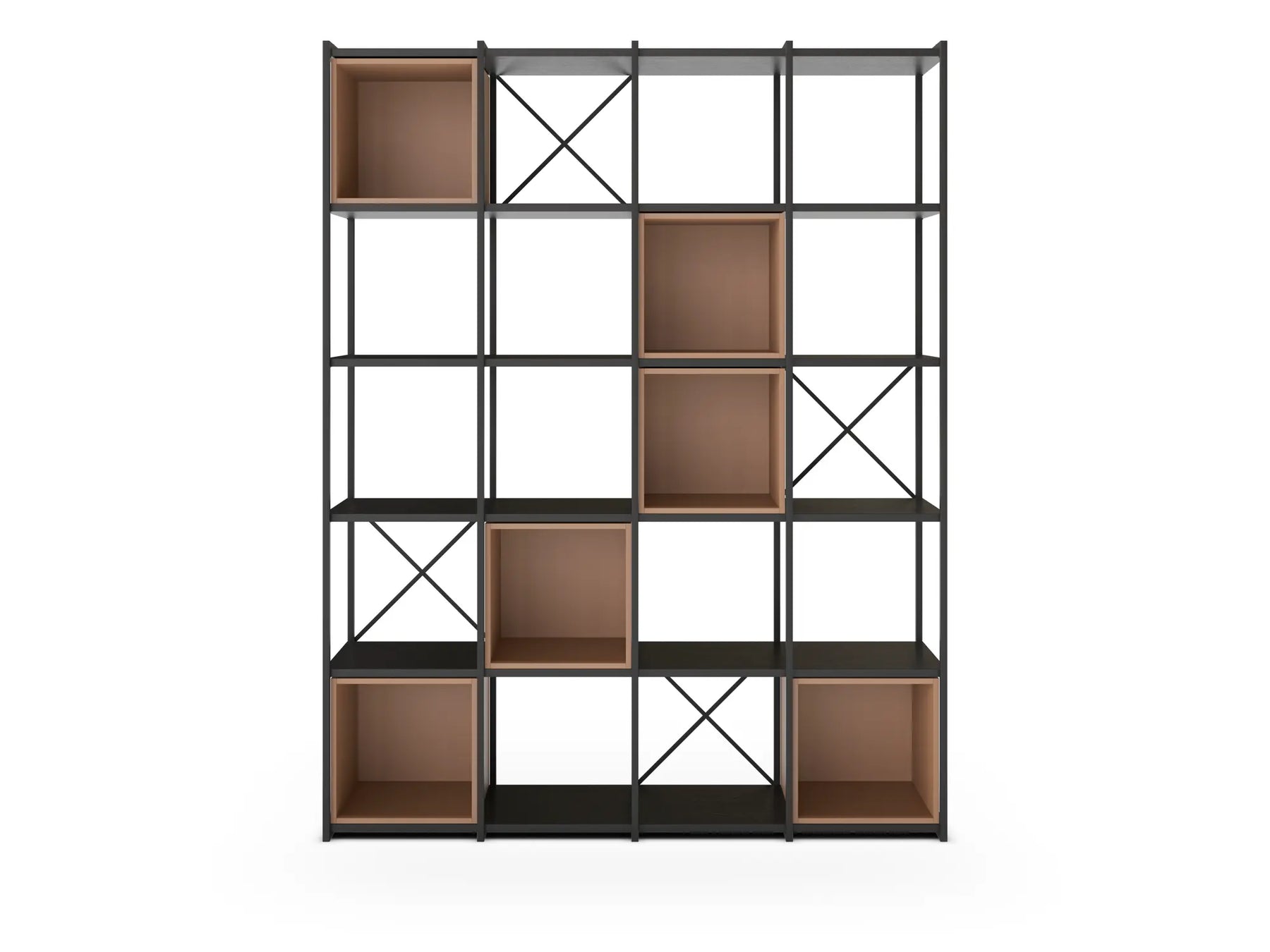 Libreria in metallo nero Anika 139x179 cm