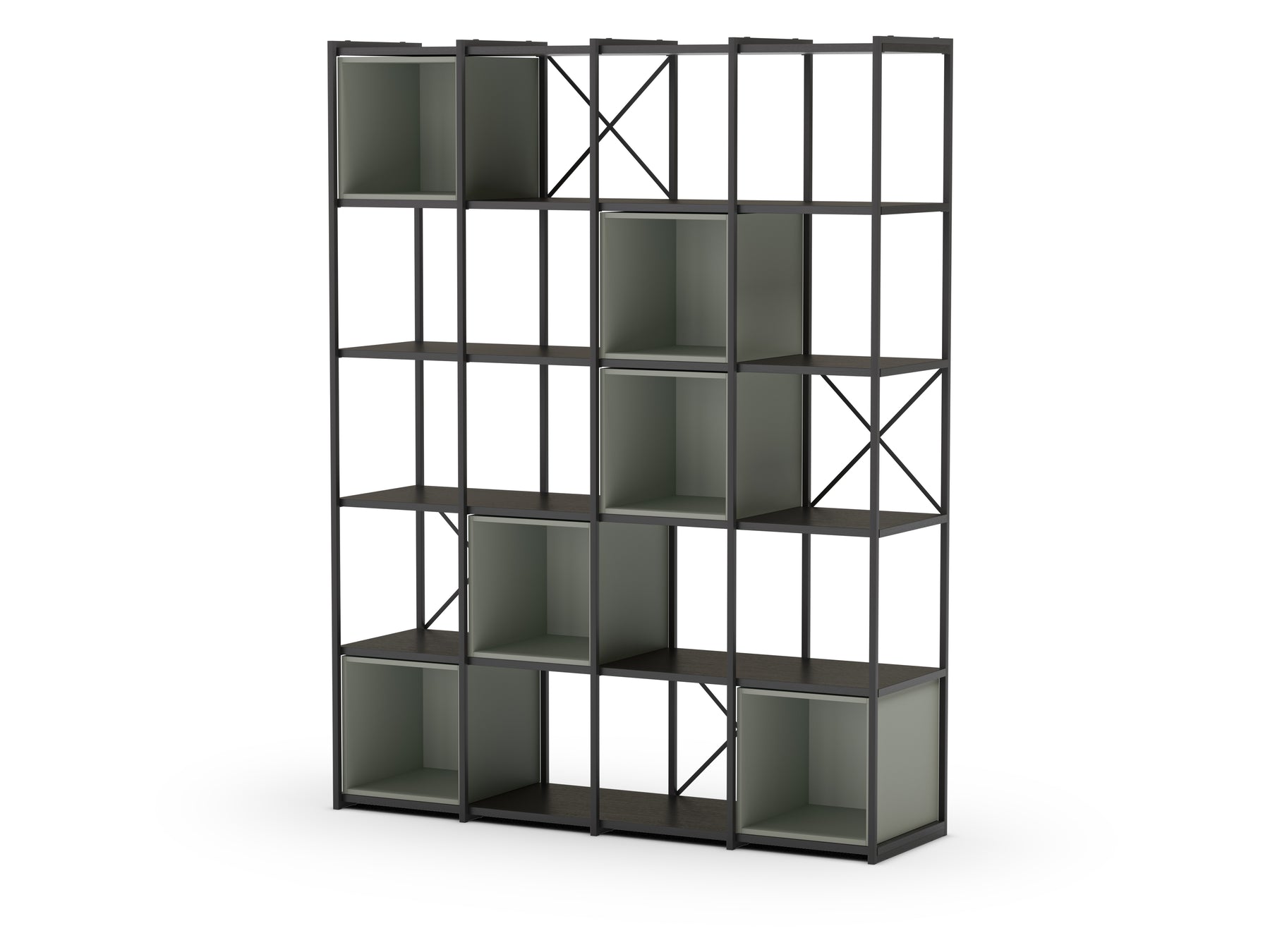 Libreria in metallo nero Anika 139x179 cm