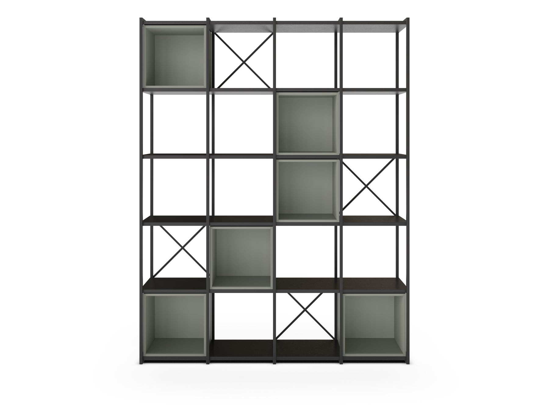 Libreria in metallo nero Anika 139x179 cm