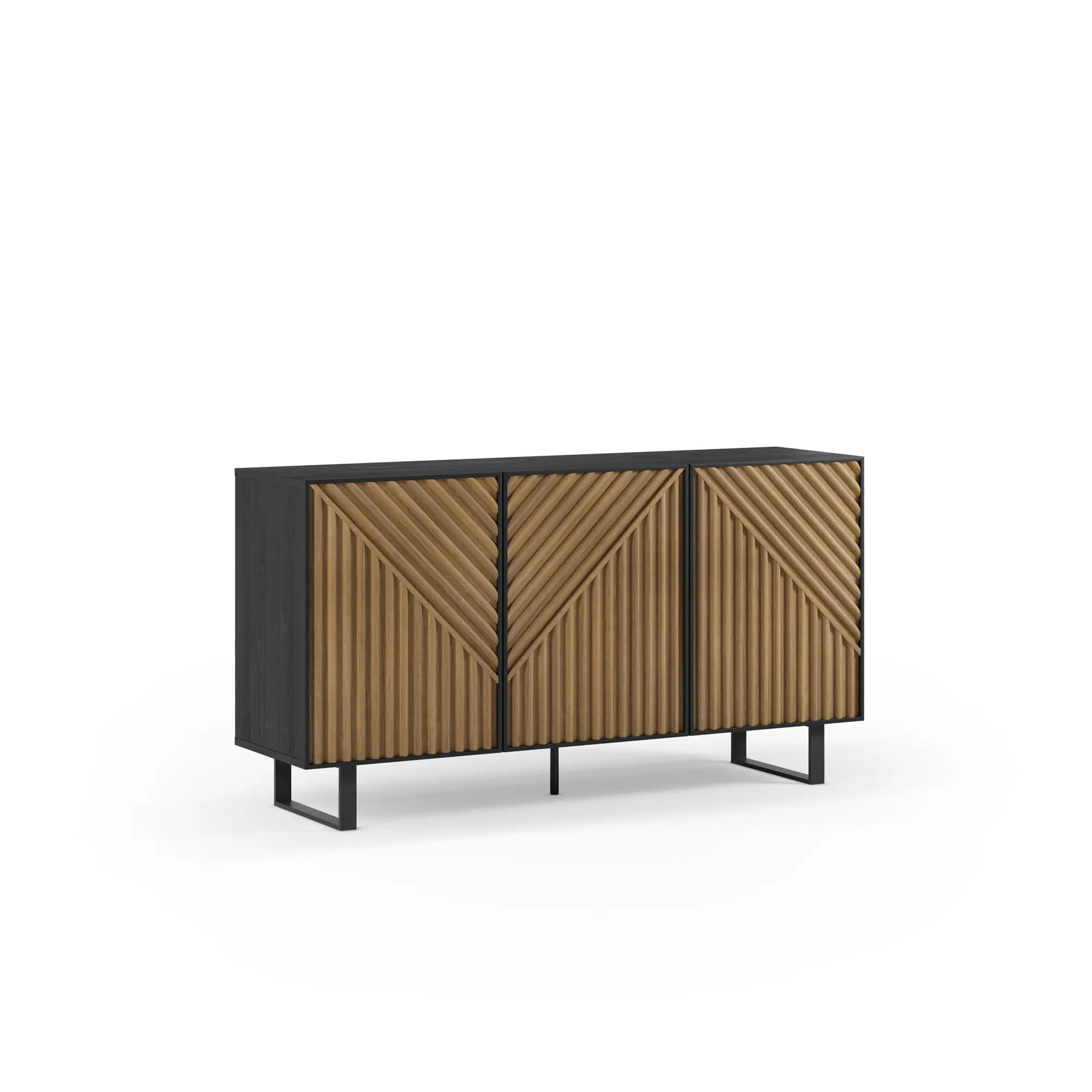 Madia 3 ante nero e rovere Clea 150x80 cm