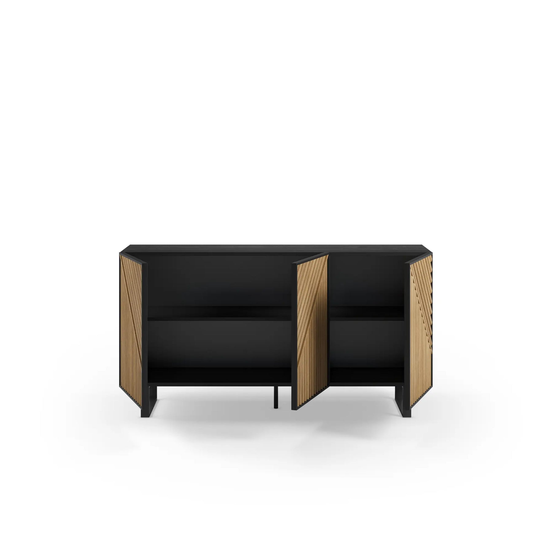 Madia 3 ante nero e rovere Clea 150x80 cm
