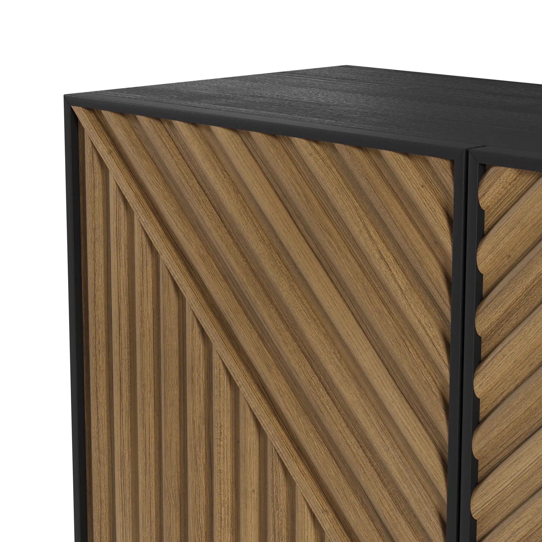 Madia 3 ante nero e rovere Clea 150x80 cm