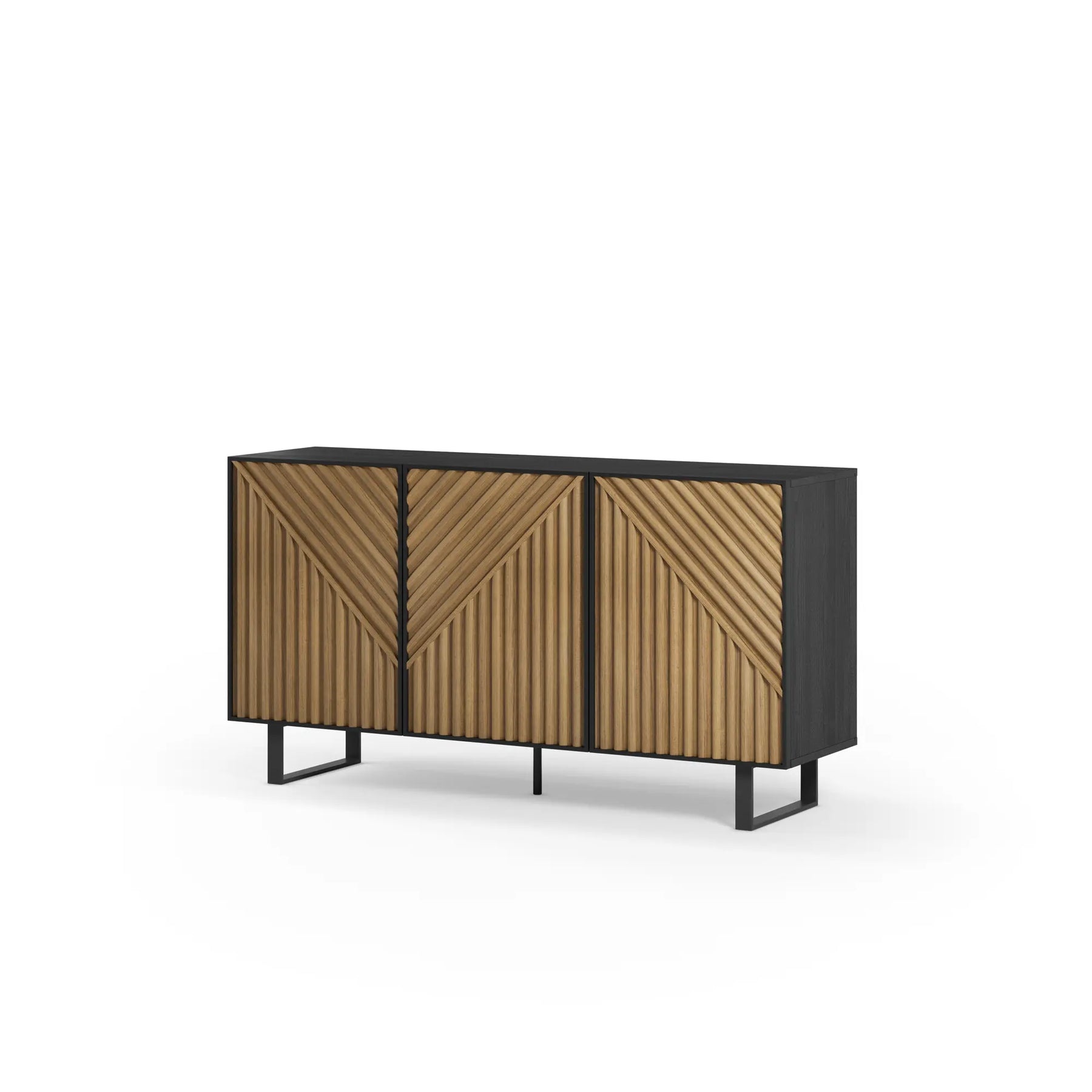 Madia 3 ante nero e rovere Clea 150x80 cm