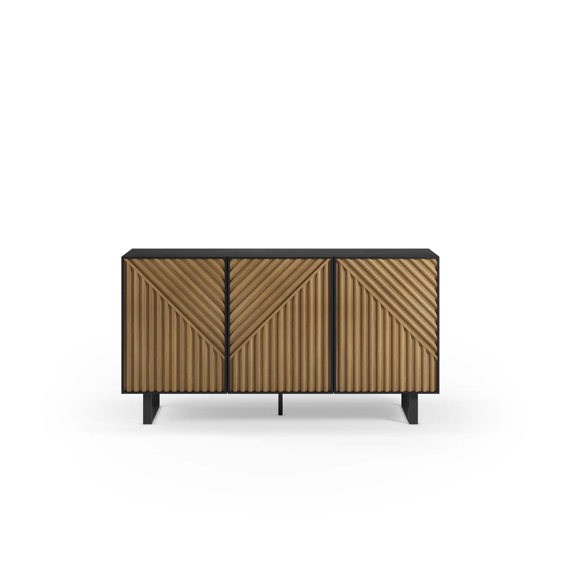 Madia 3 ante nero e rovere Clea 150x80 cm