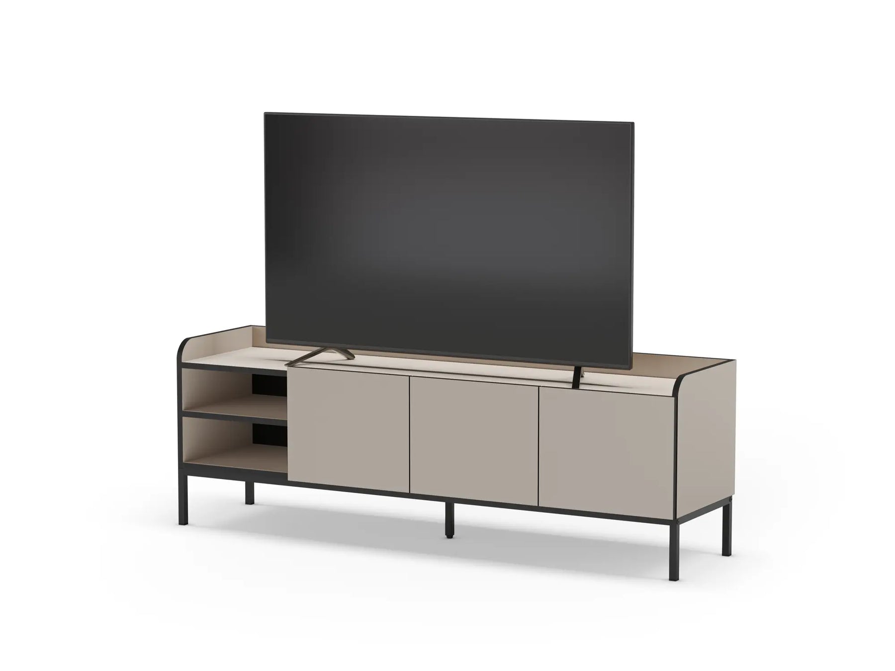 Mobile TV 3 ante con gamba in metallo Audry 160x55 cm