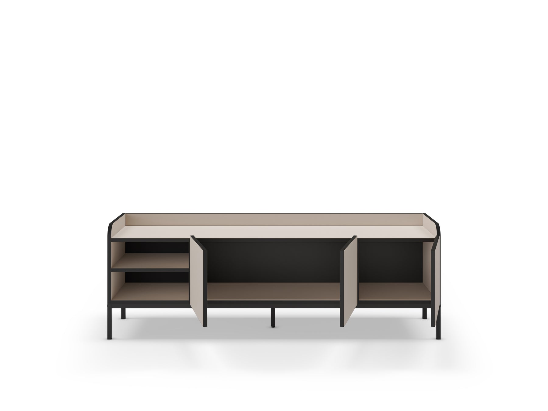 Mobile TV 3 ante con gamba in metallo Audry 160x55 cm