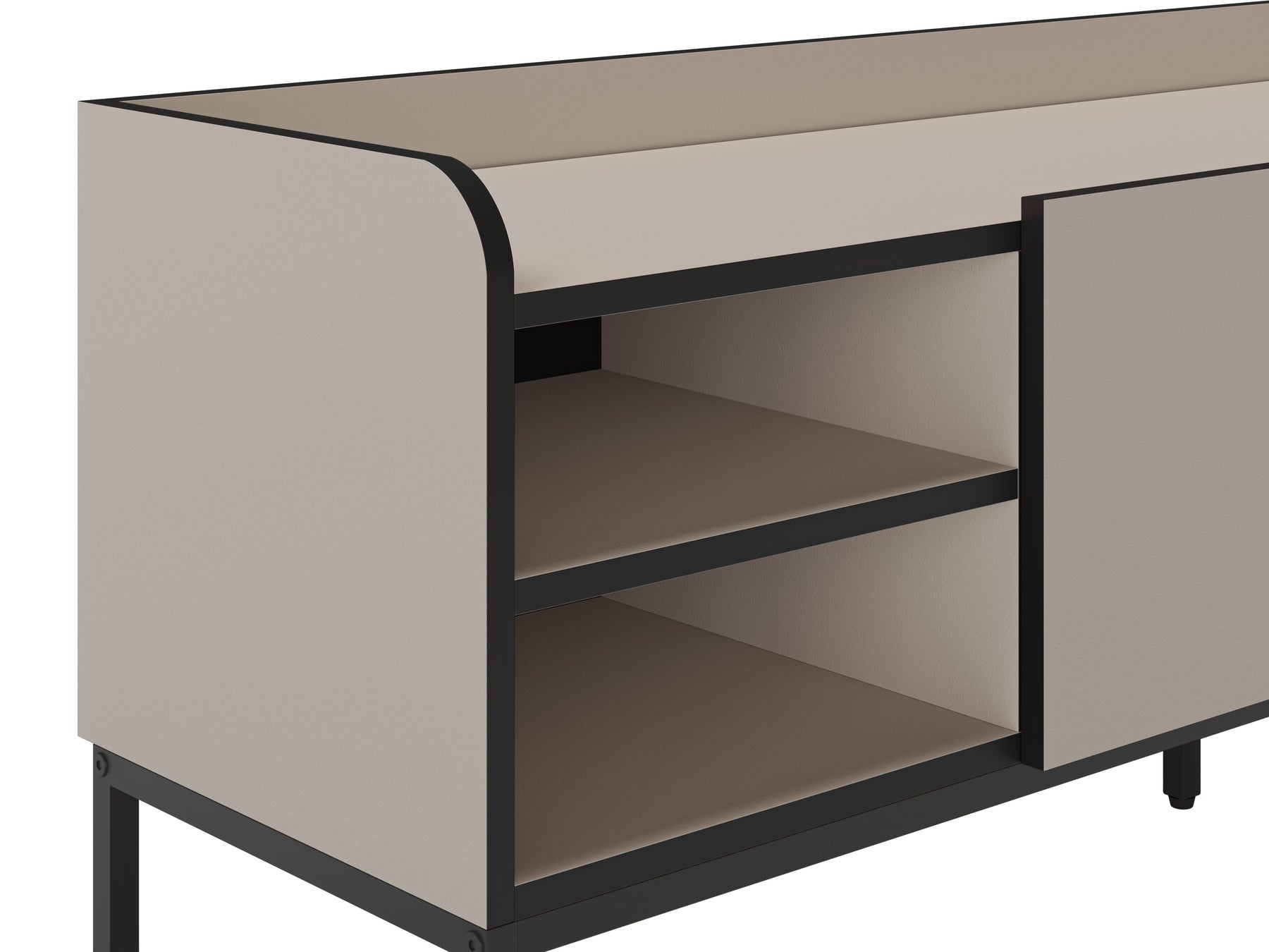 Mobile TV 3 ante con gamba in metallo Audry 160x55 cm