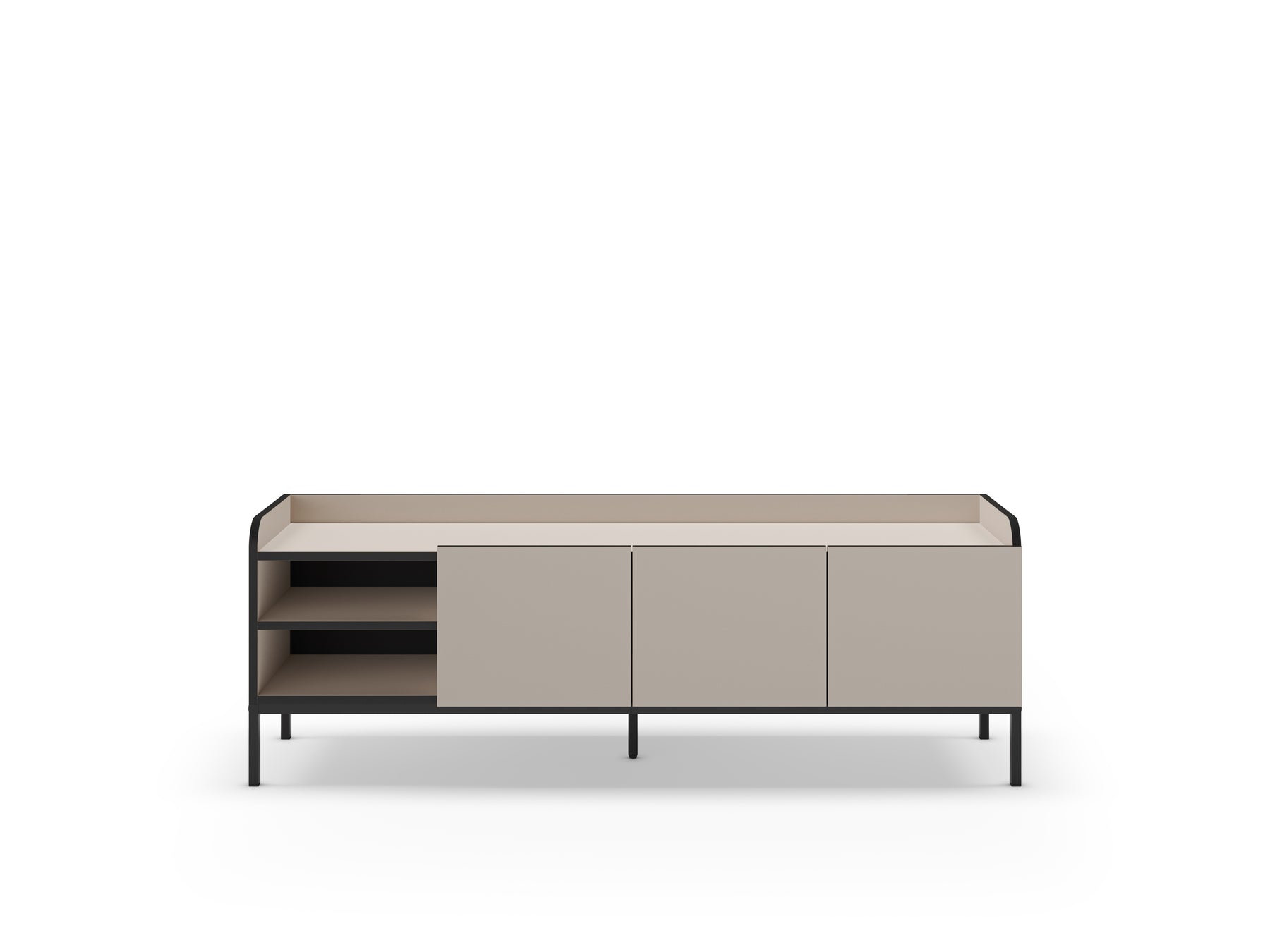 Mobile TV 3 ante con gamba in metallo Audry 160x55 cm