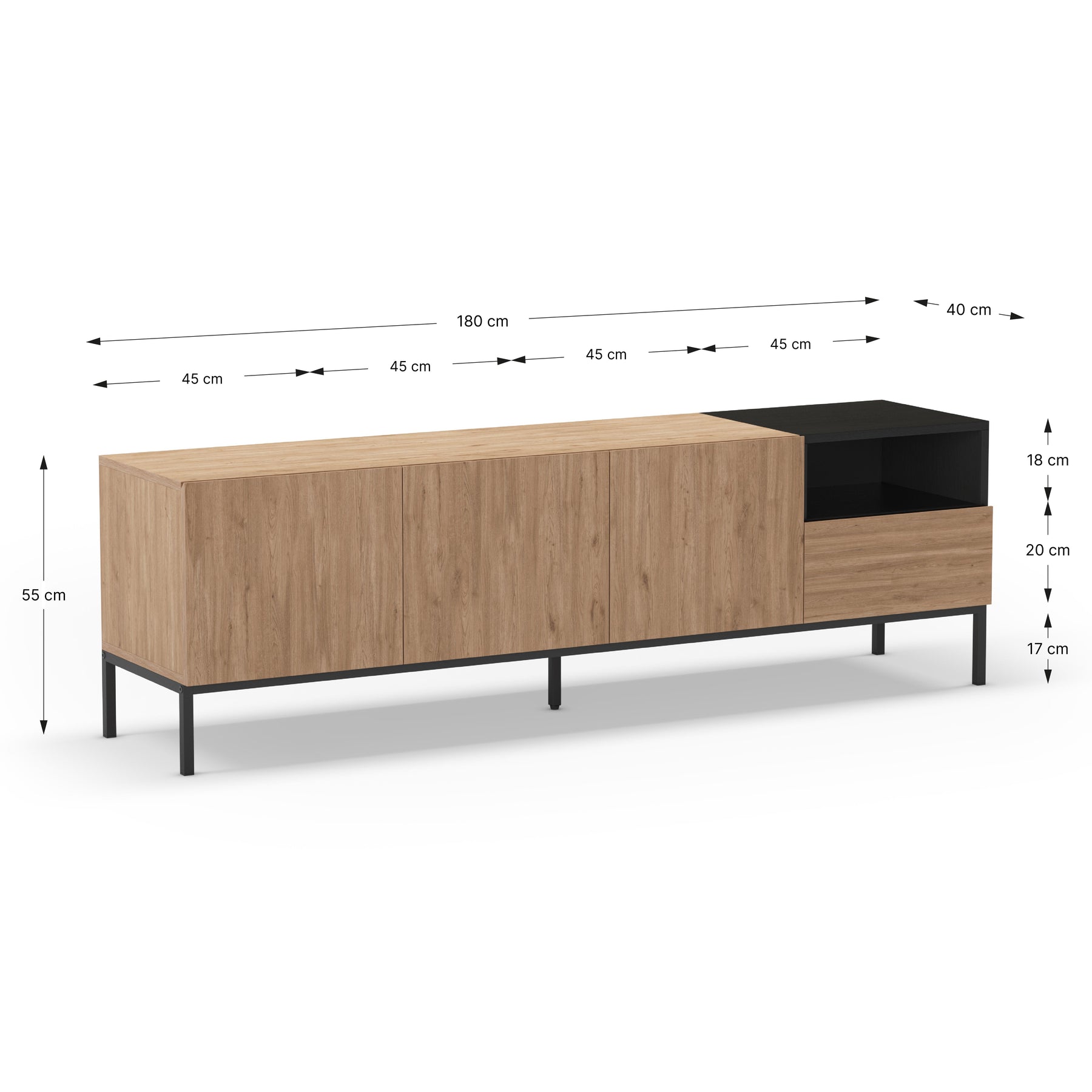 Mobile TV 3 ante 1 cassetto Nalia 180x55 cm