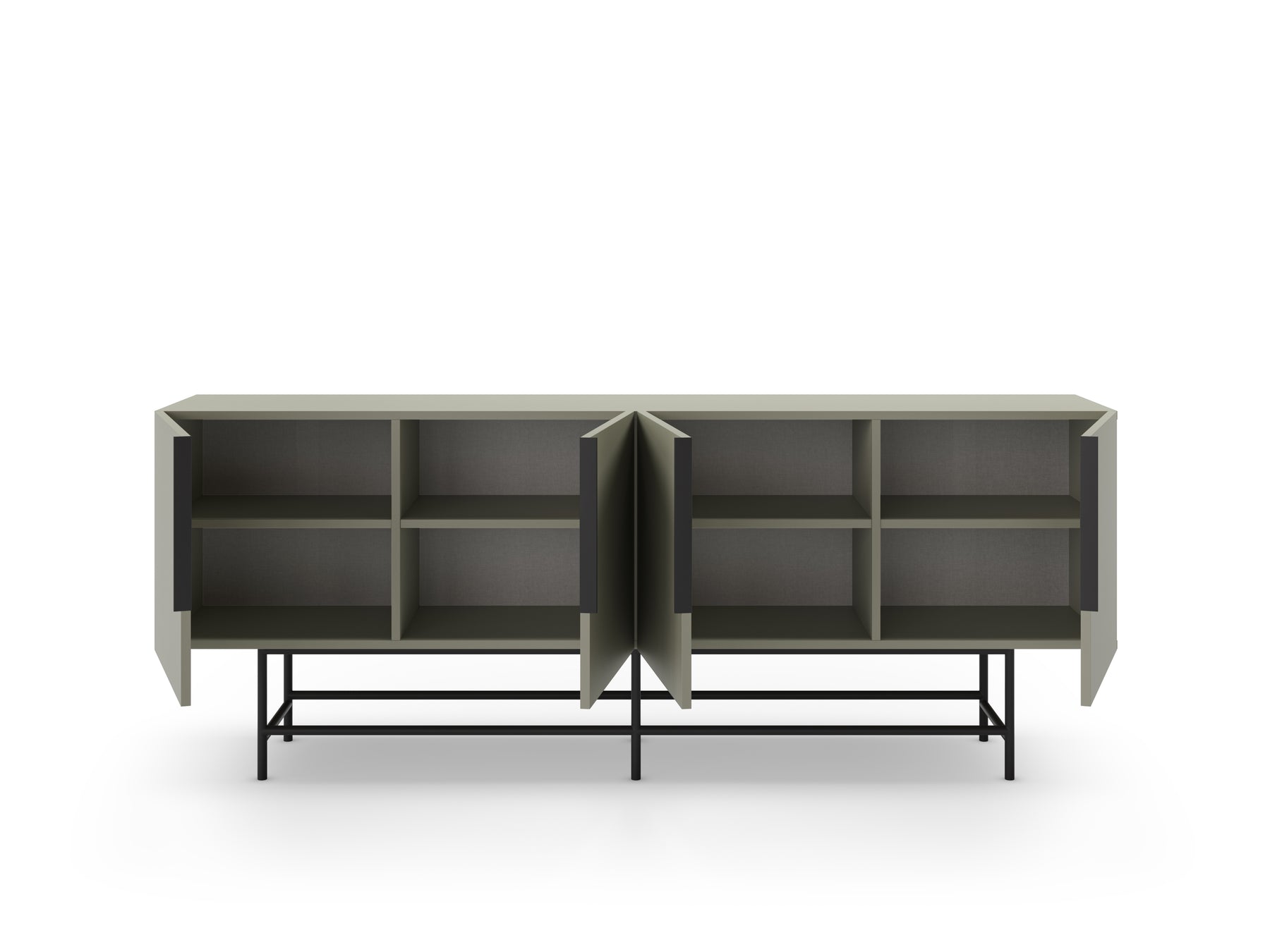 Madia 4 ante con gamba in metallo Elide 200x77 cm
