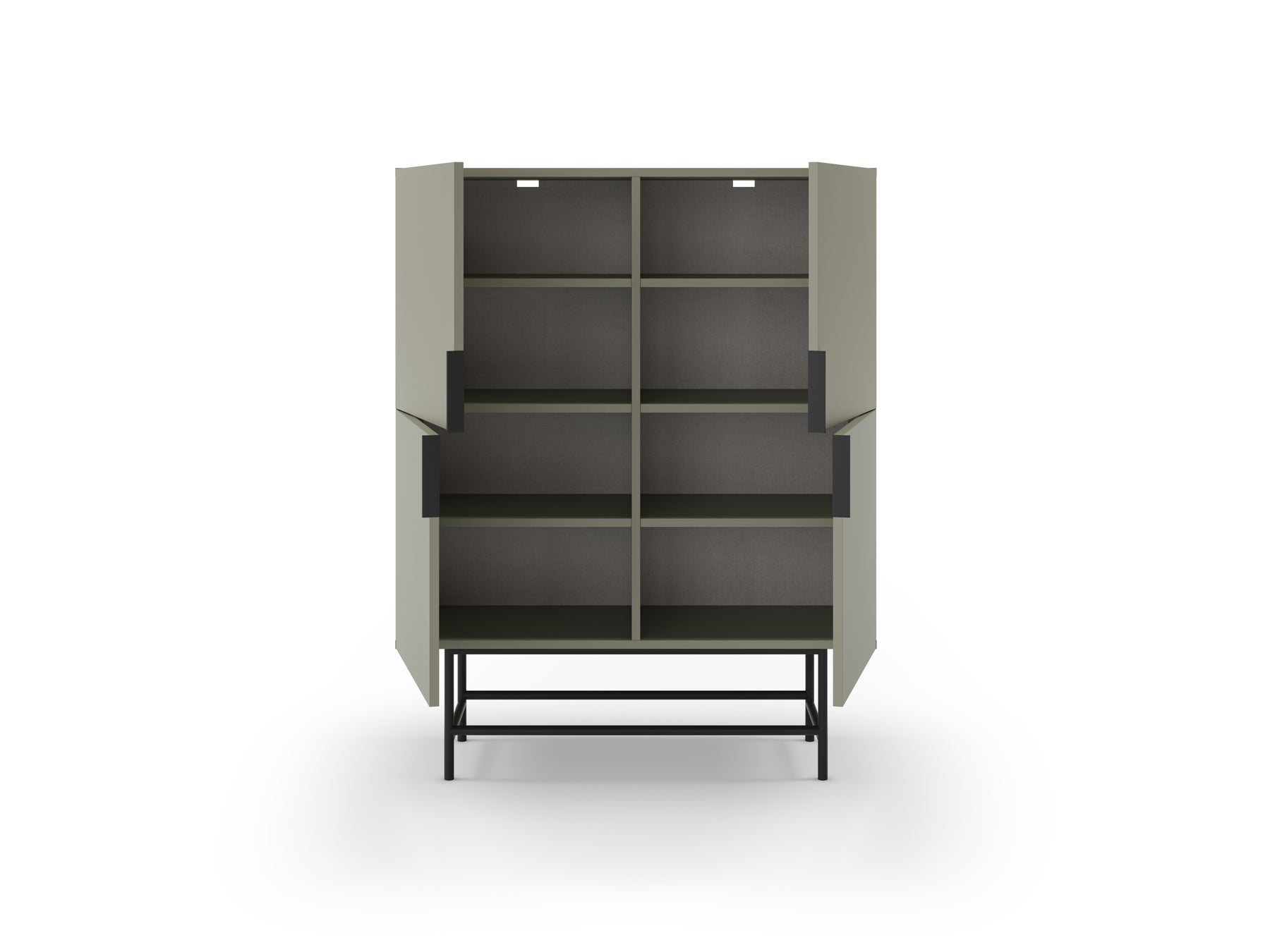 Credenza 4 ante con gamba in metallo Elide 100x128 cm