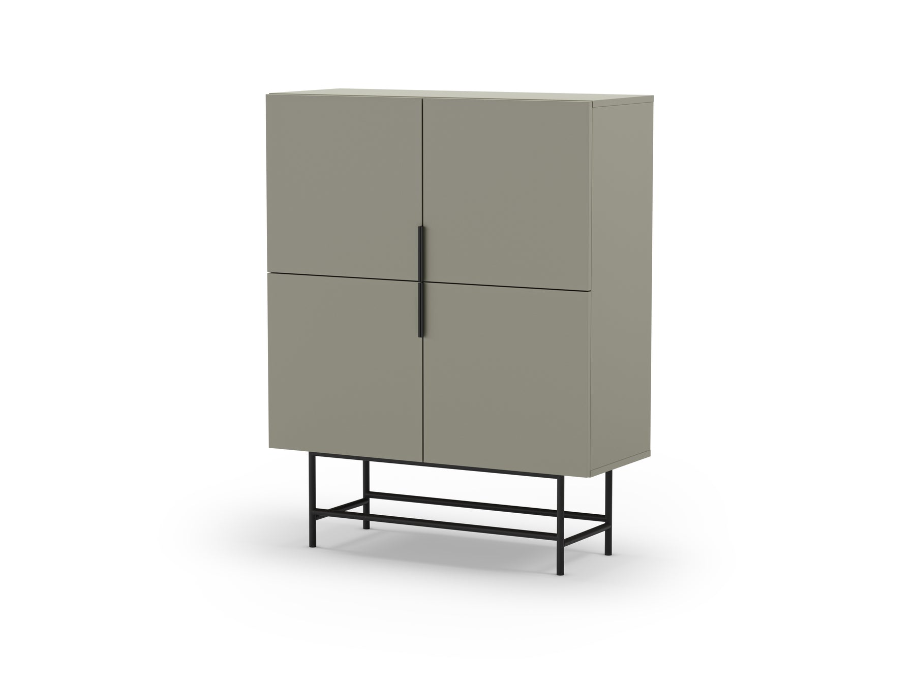 Credenza 4 ante con gamba in metallo Elide 100x128 cm