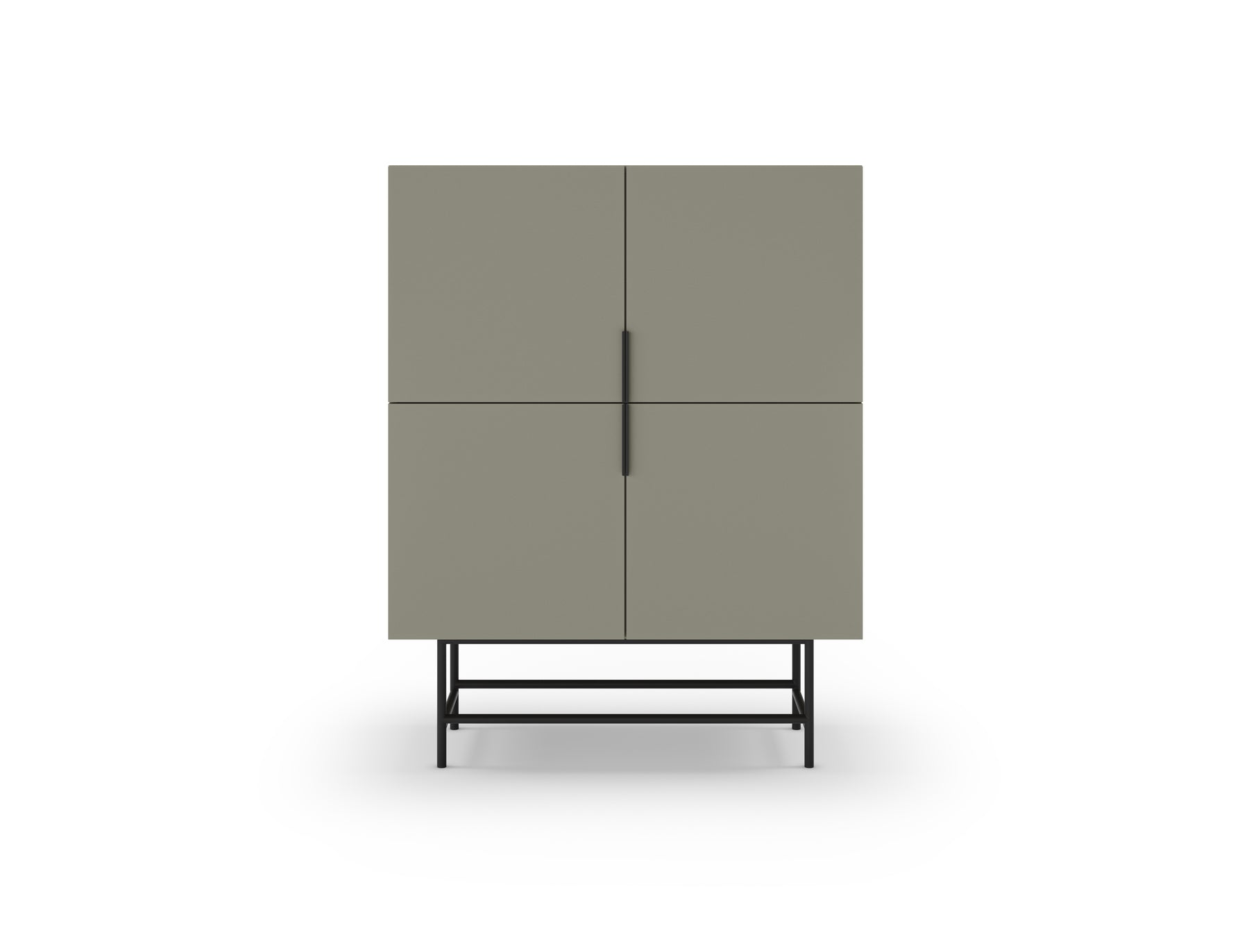 Credenza 4 ante con gamba in metallo Elide 100x128 cm