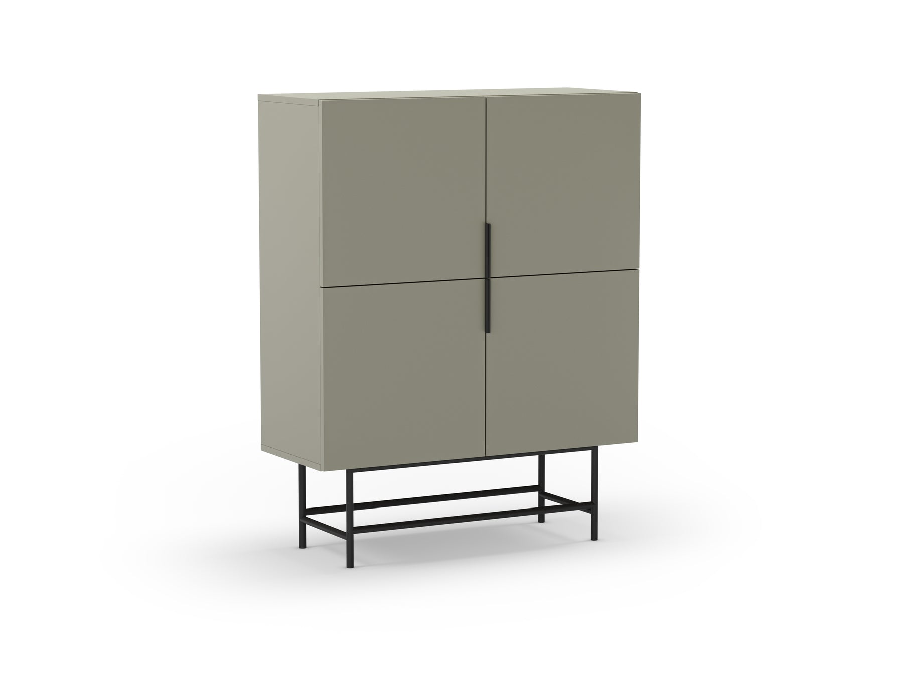 Credenza 4 ante con gamba in metallo Elide 100x128 cm