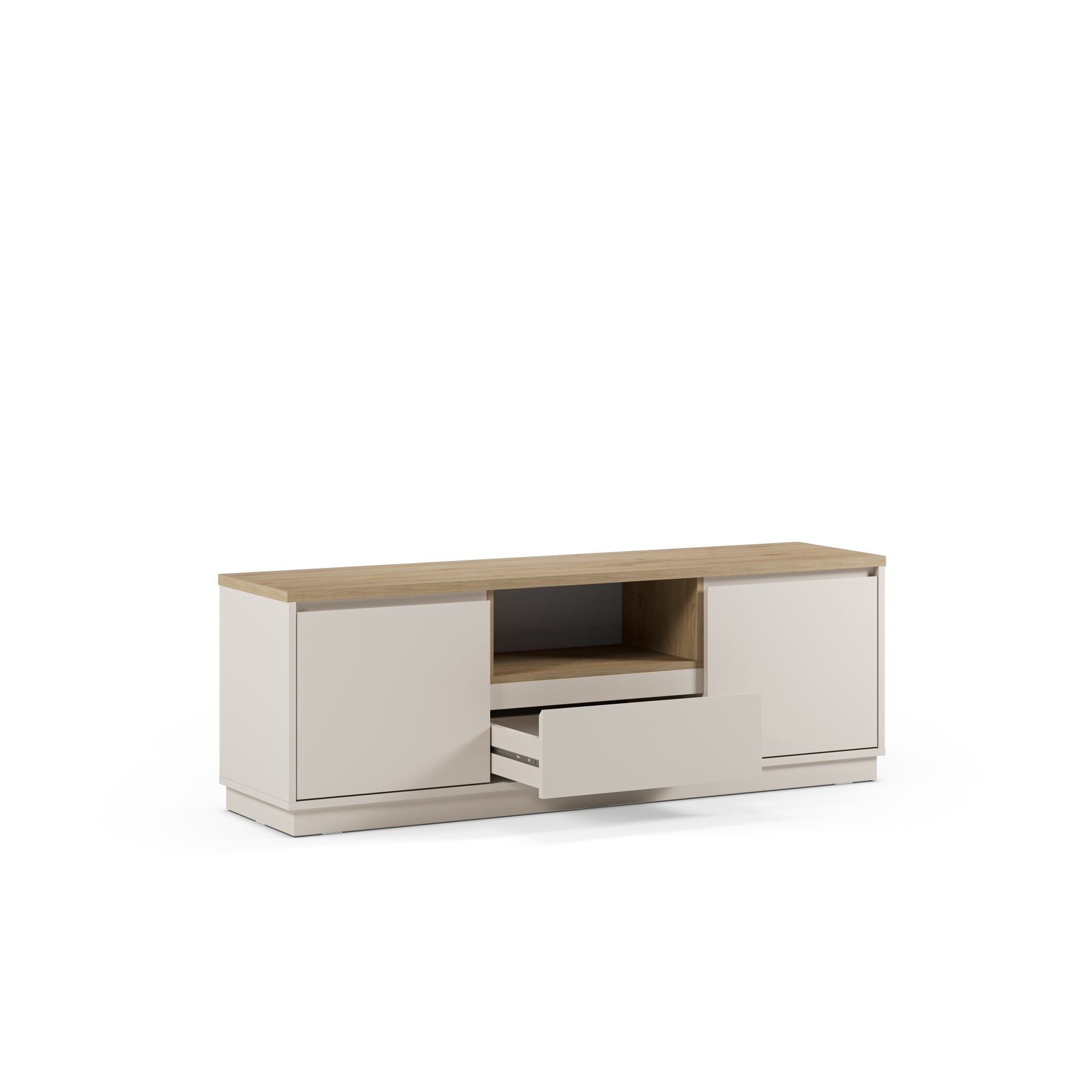 Mobile TV 2 ante 1 cassetto tortora Dory 161x55 cm