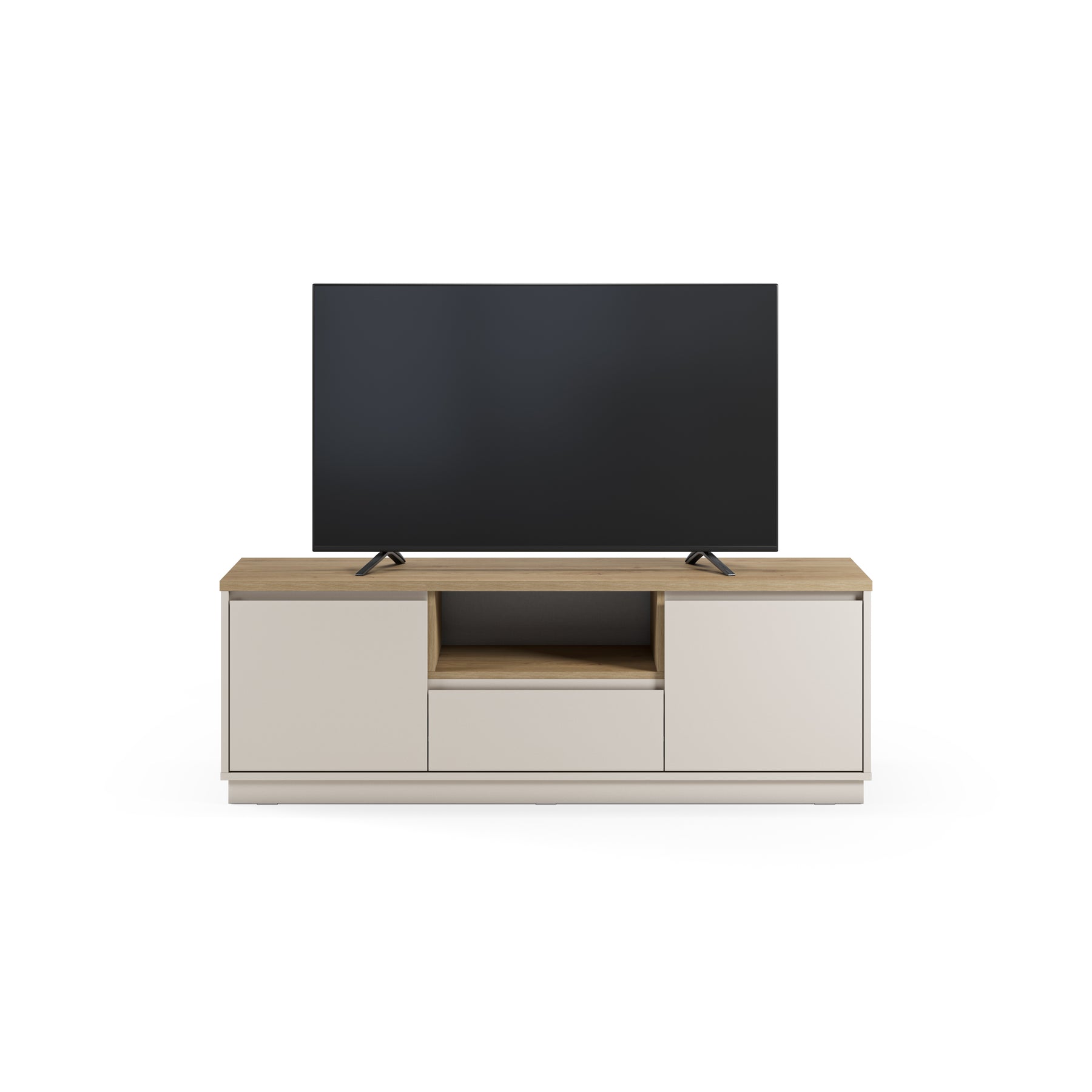 Mobile TV 2 ante 1 cassetto tortora Dory 161x55 cm