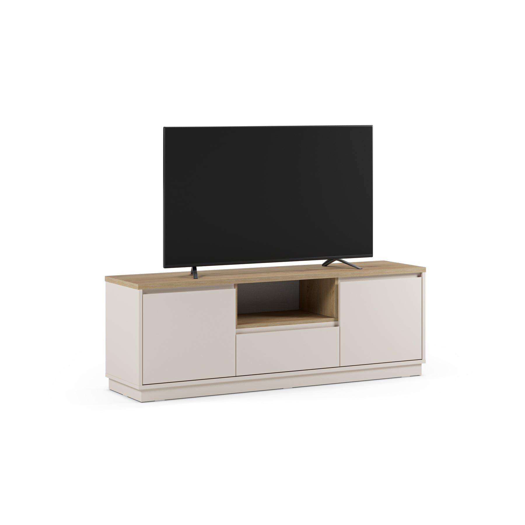 Mobile TV 2 ante 1 cassetto tortora Dory 161x55 cm