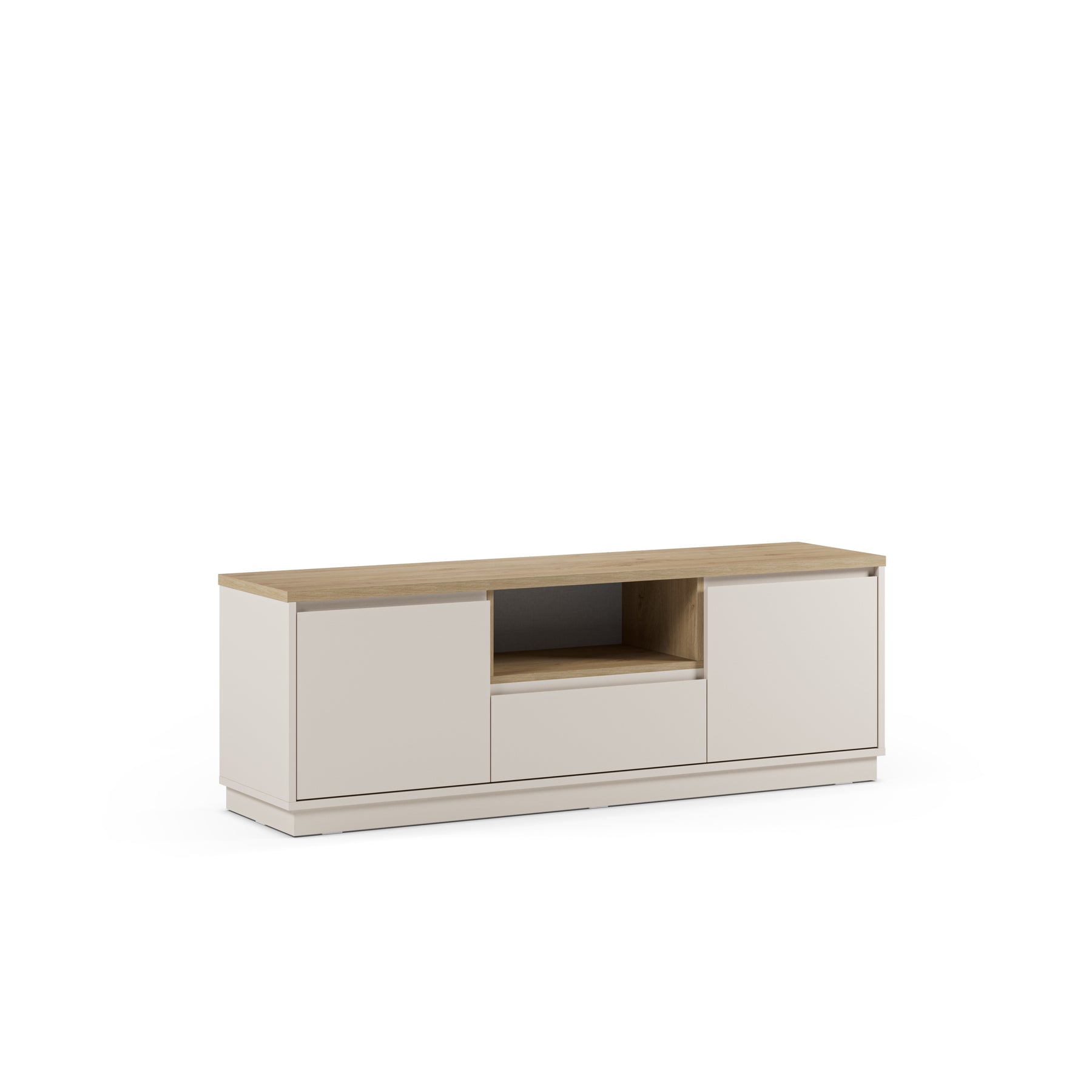 Mobile TV 2 ante 1 cassetto tortora Dory 161x55 cm