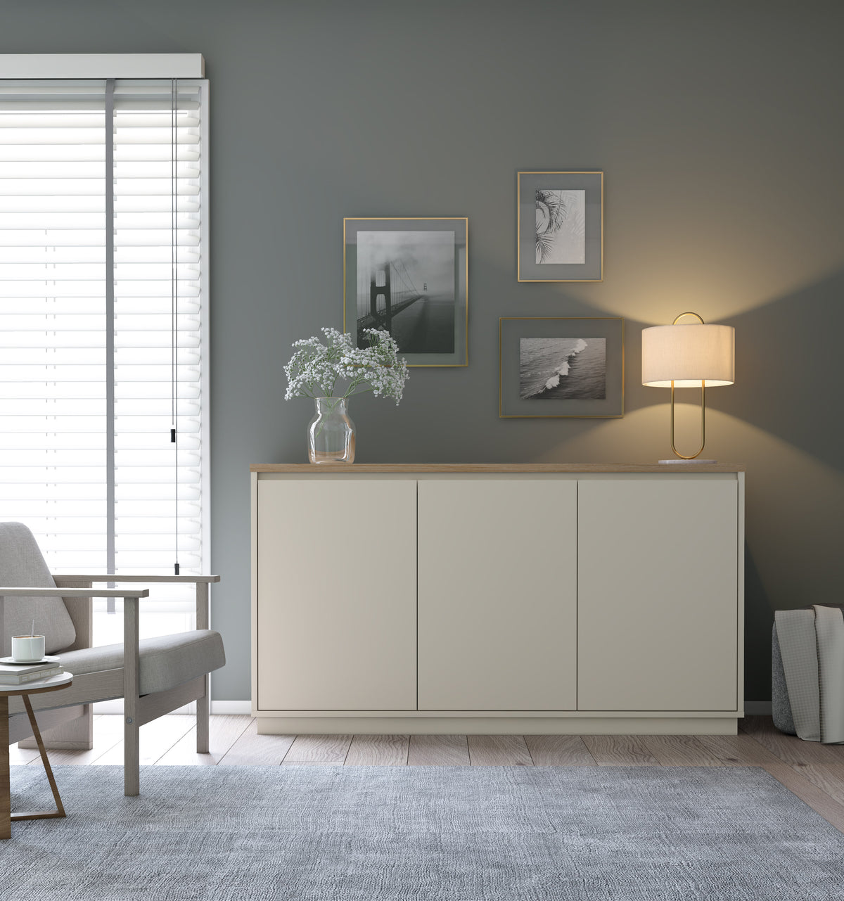 Madia 3 ante tortora Dory 152x84 cm