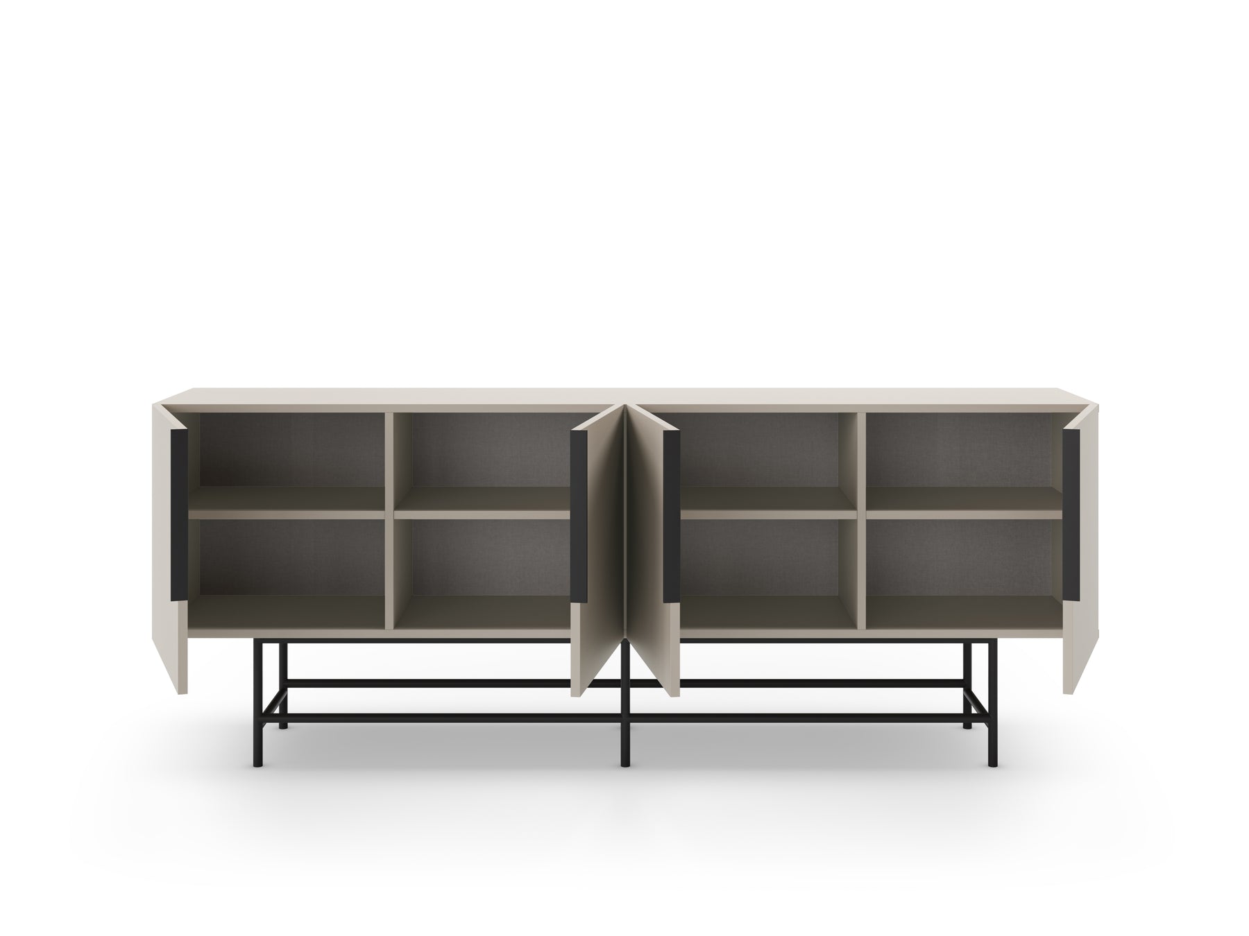 Madia 4 ante con gamba in metallo Elide 200x77 cm