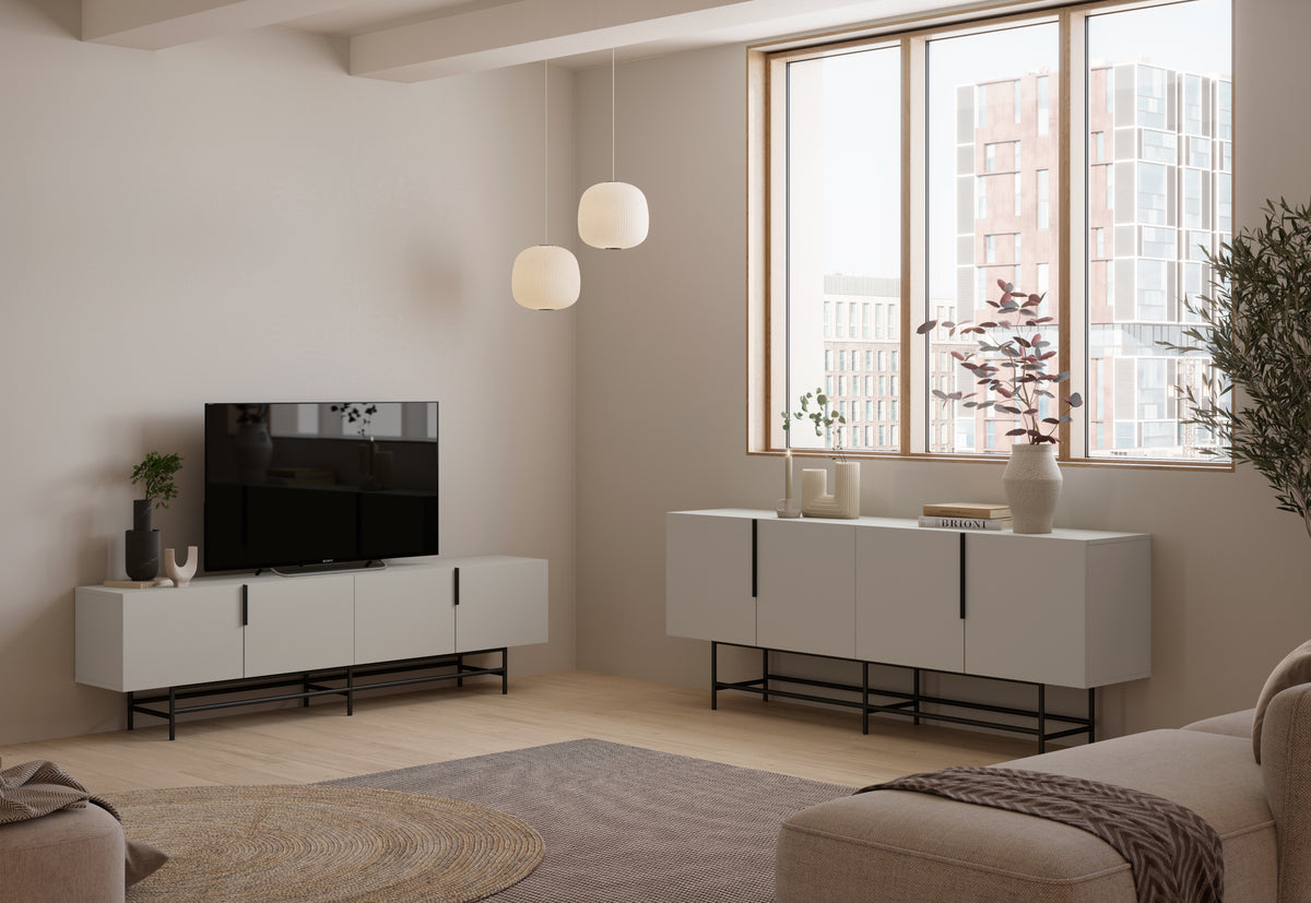 Madia 4 ante con gamba in metallo Elide 200x77 cm