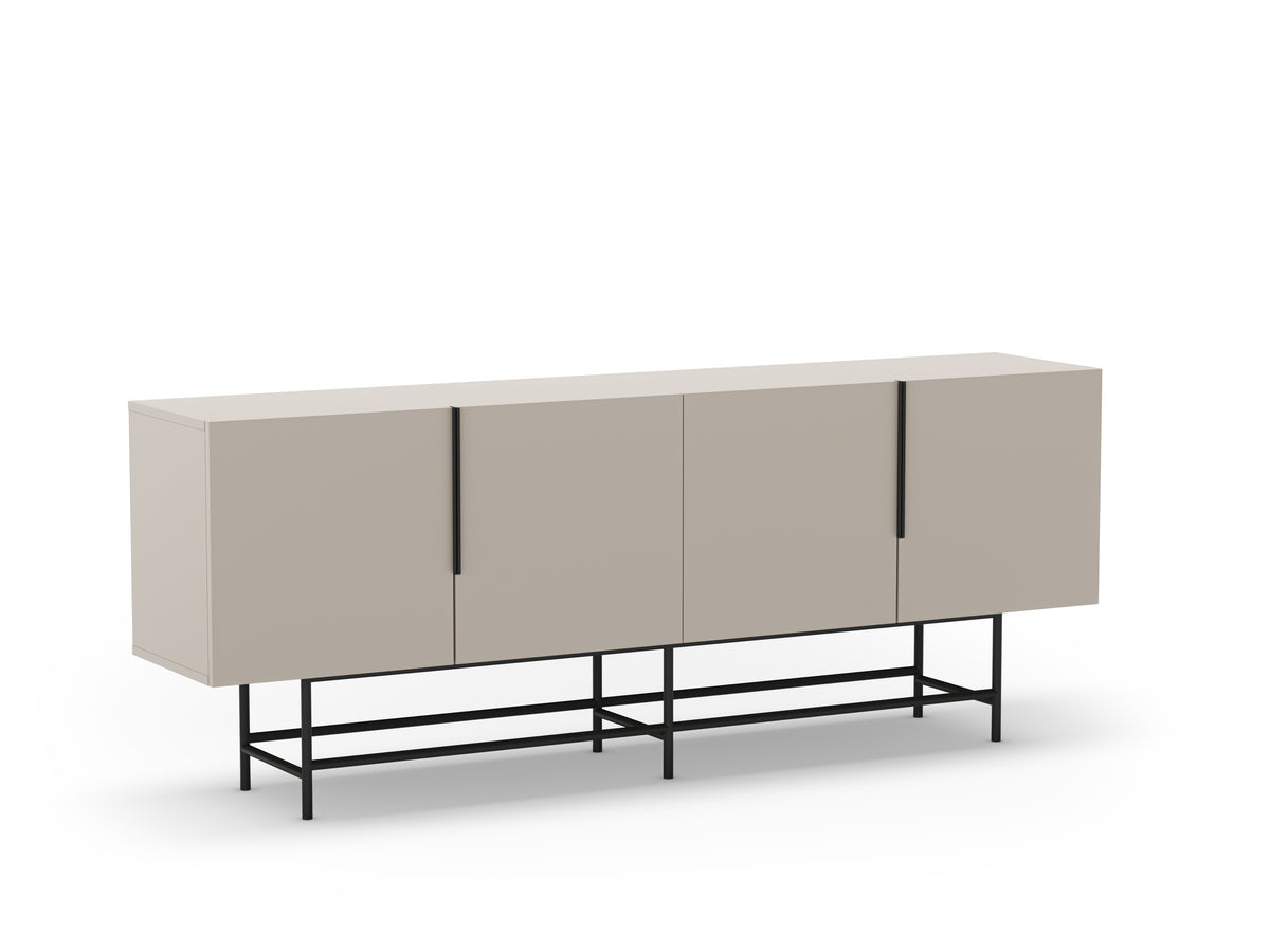 Madia 4 ante con gamba in metallo Elide 200x77 cm