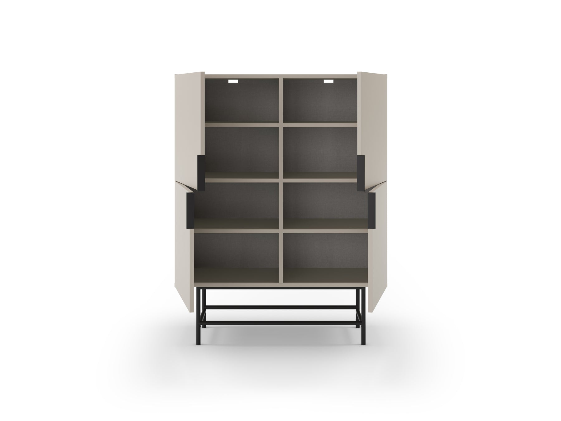 Credenza 4 ante con gamba in metallo Elide 100x128 cm