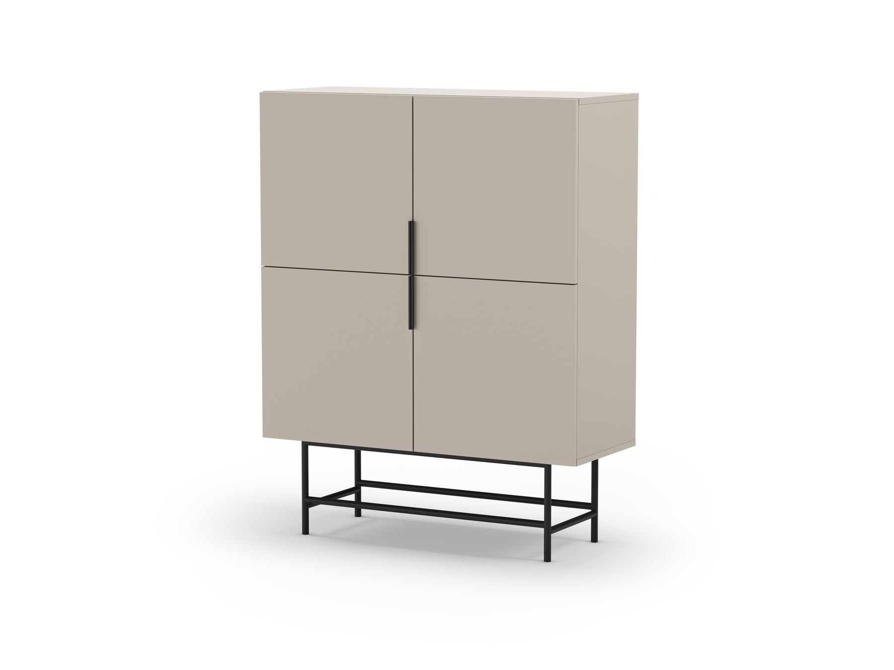 Credenza 4 ante con gamba in metallo Elide 100x128 cm