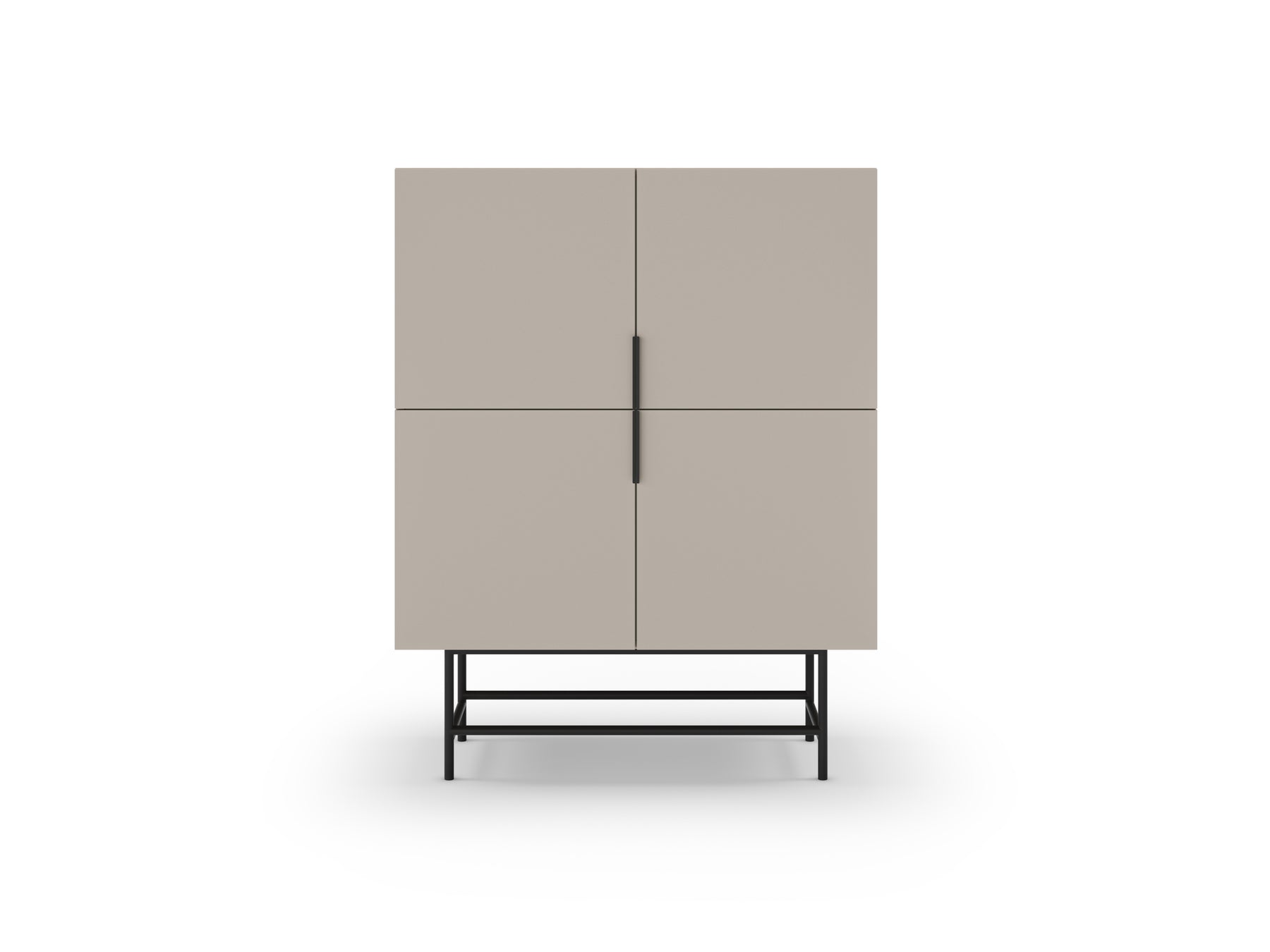 Credenza 4 ante con gamba in metallo Elide 100x128 cm