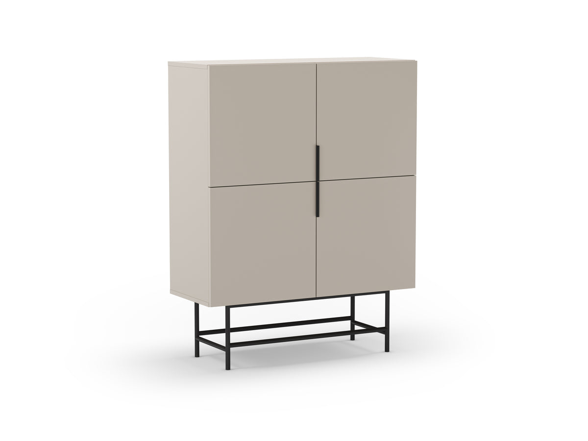 Credenza 4 ante con gamba in metallo Elide 100x128 cm