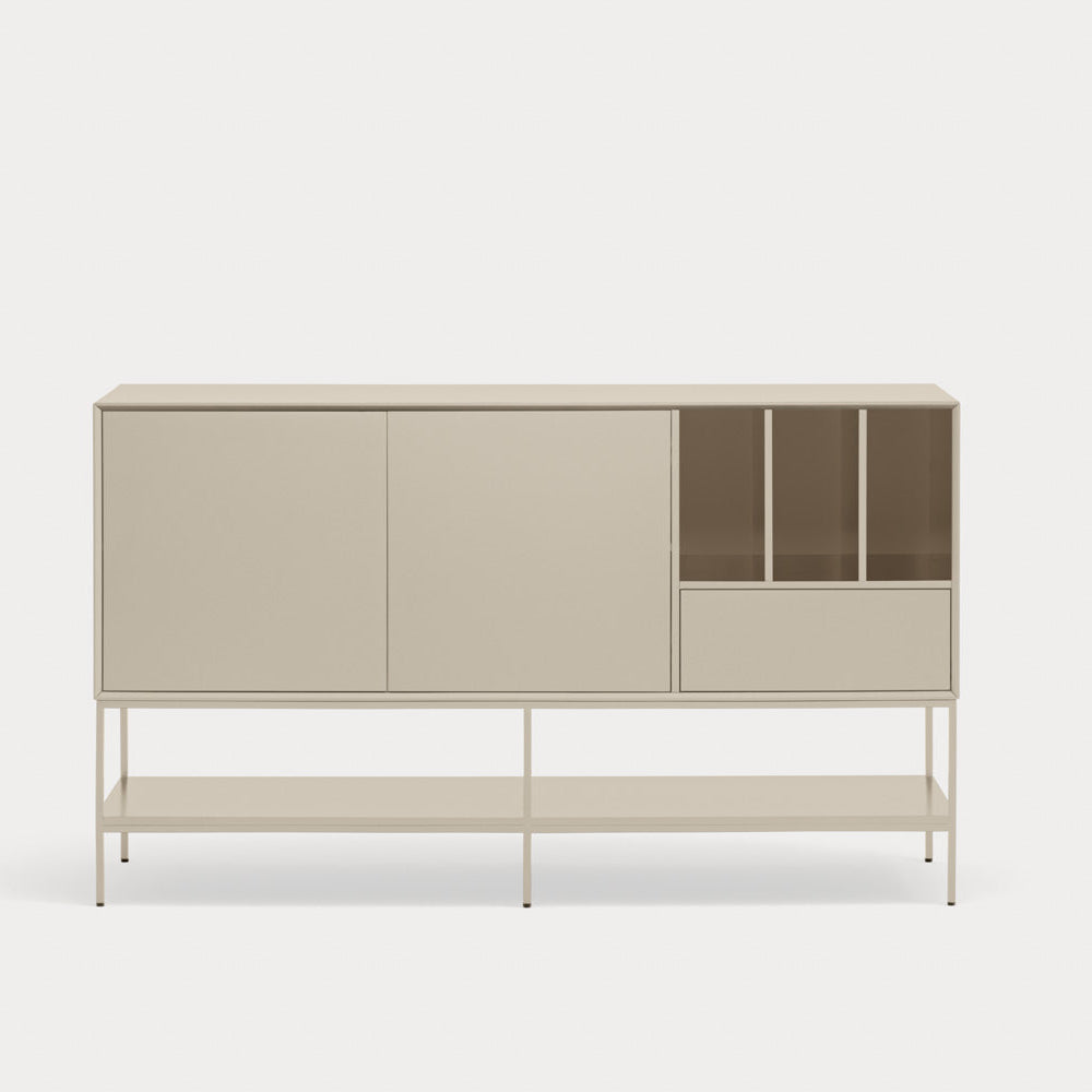 Madia 2 ante 1 cassetto con gambe in metallo Platt 166x98 cm