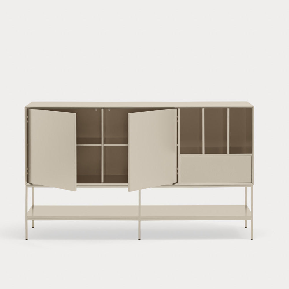 Madia 2 ante 1 cassetto con gambe in metallo Platt 166x98 cm