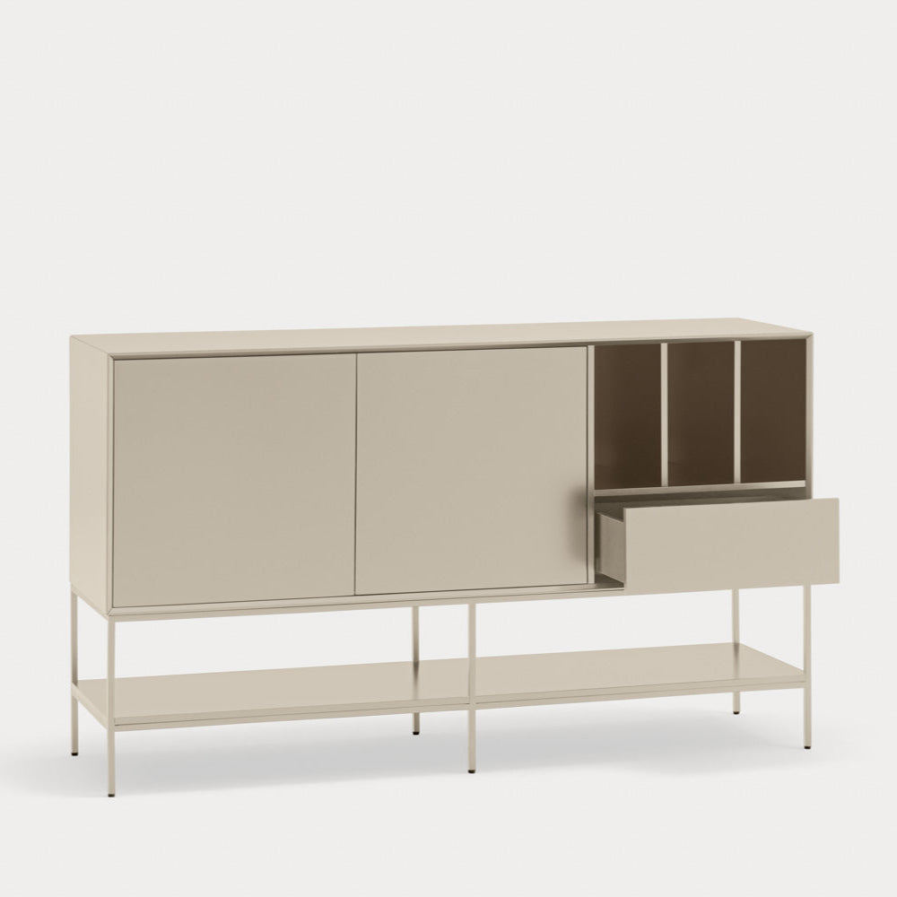 Madia 2 ante 1 cassetto con gambe in metallo Platt 166x98 cm