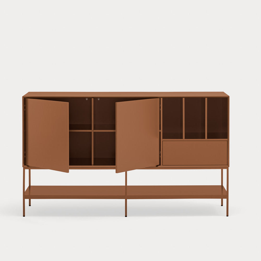 Madia 2 ante 1 cassetto con gambe in metallo Platt 166x98 cm