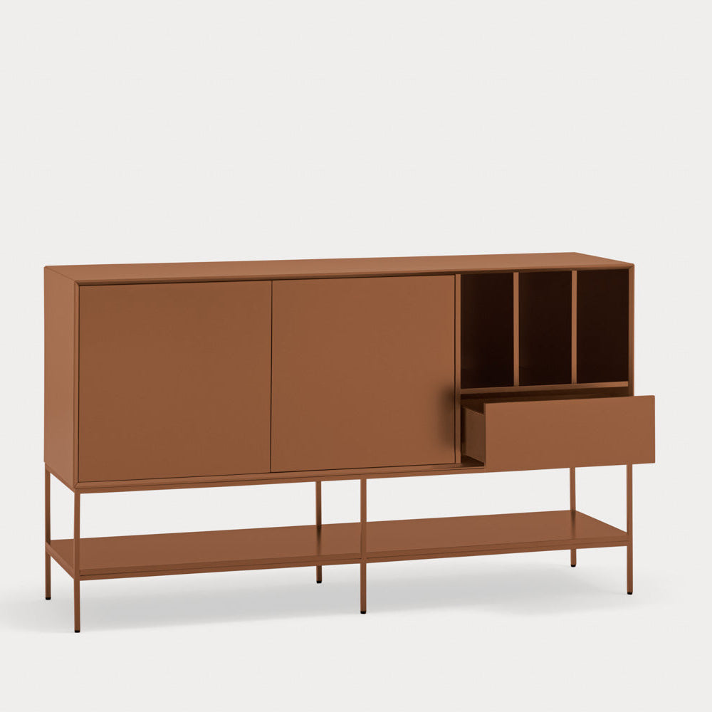 Madia 2 ante 1 cassetto con gambe in metallo Platt 166x98 cm