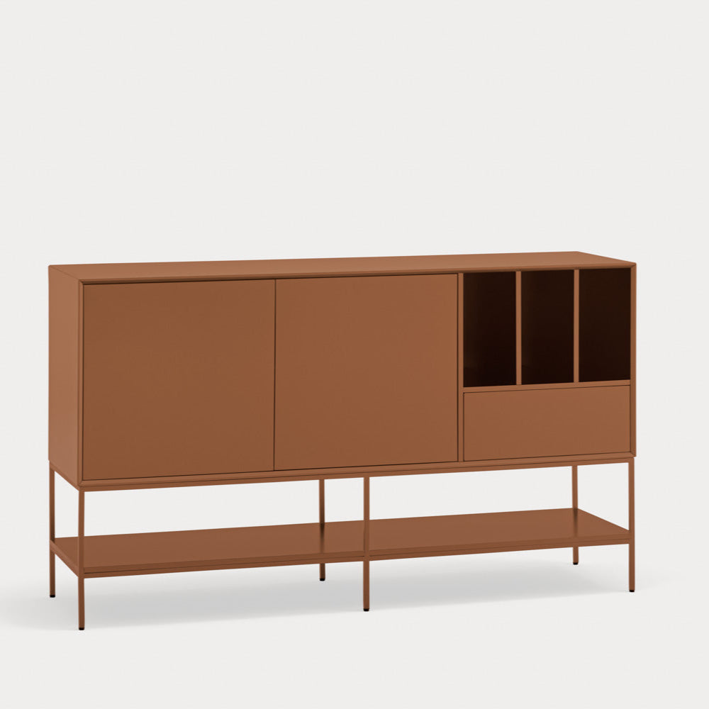 Madia 2 ante 1 cassetto con gambe in metallo Platt 166x98 cm