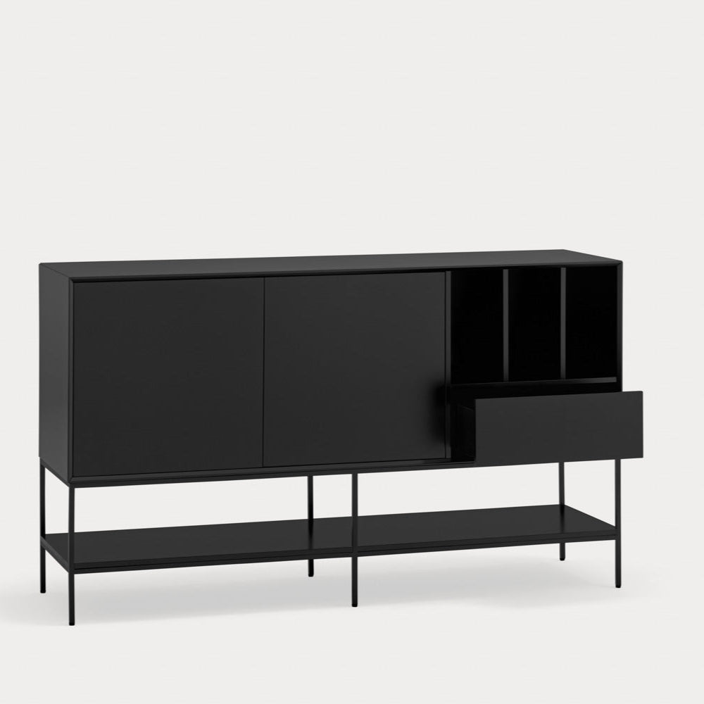Madia 2 ante 1 cassetto con gambe in metallo Platt 166x98 cm