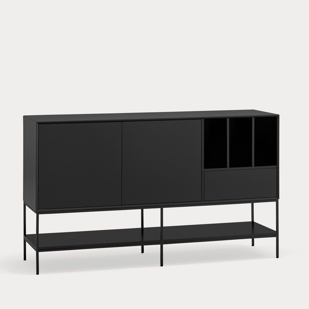 Madia 2 ante 1 cassetto con gambe in metallo Platt 166x98 cm