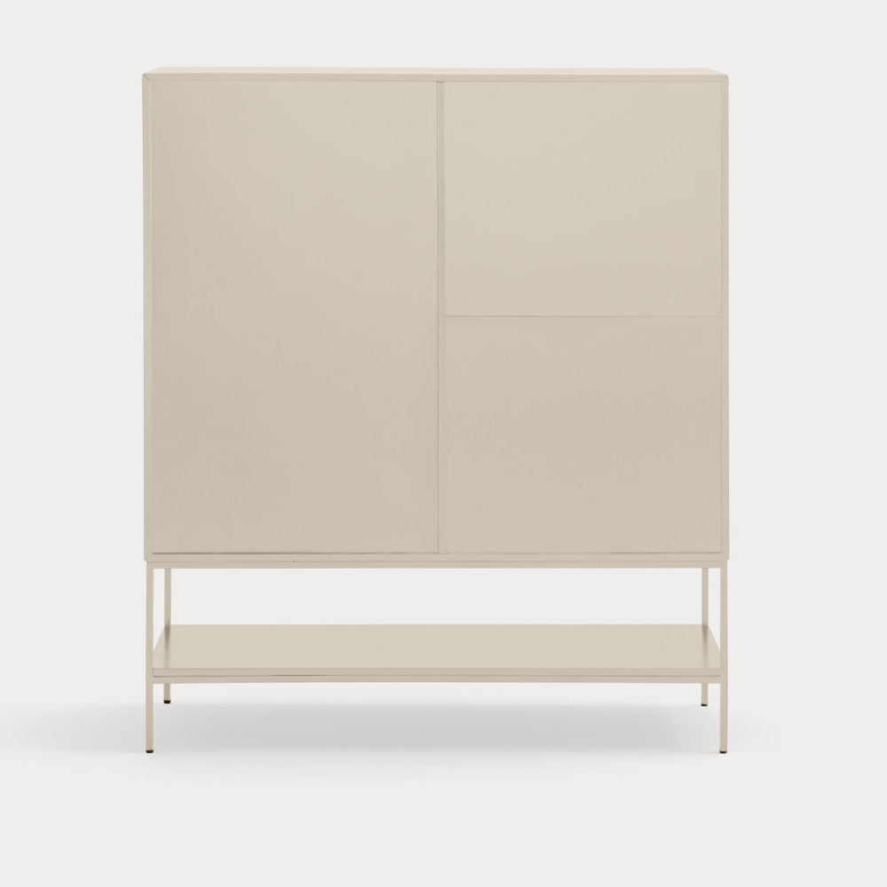 Credenza 1 anta 5 cassetti con gambe in metallo Platt 120x140 cm