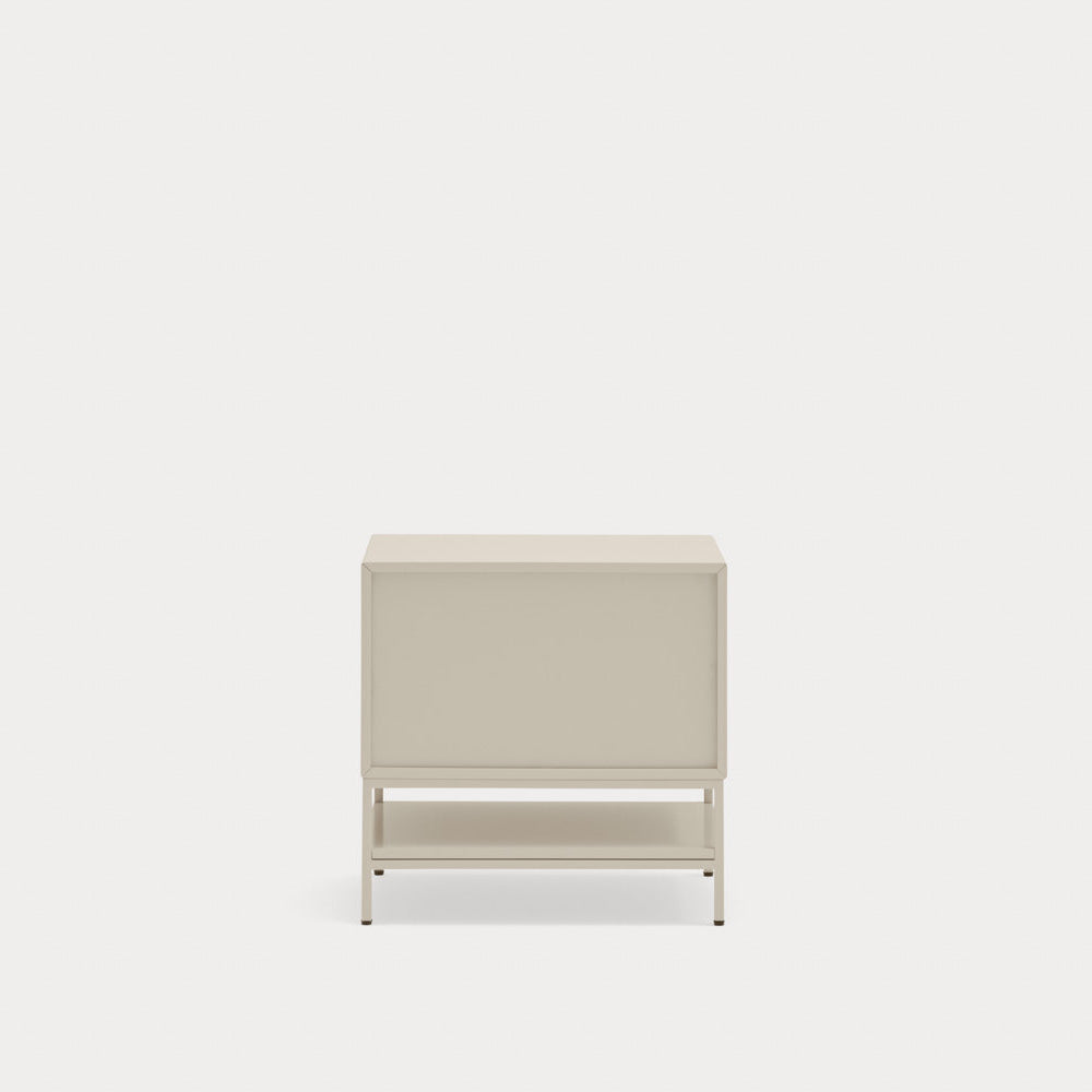 Comodino 2 cassetti con gambe in metallo Platt 55x55 cm