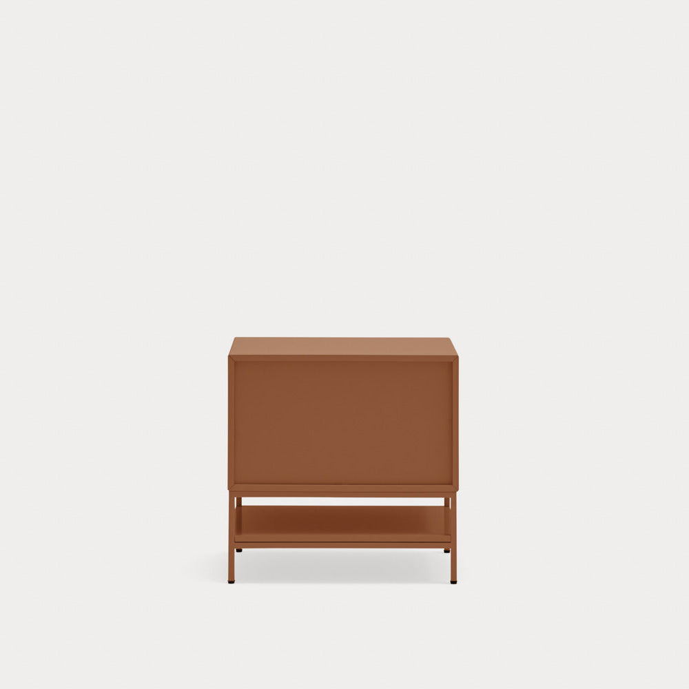 Comodino 2 cassetti con gambe in metallo Platt 55x55 cm