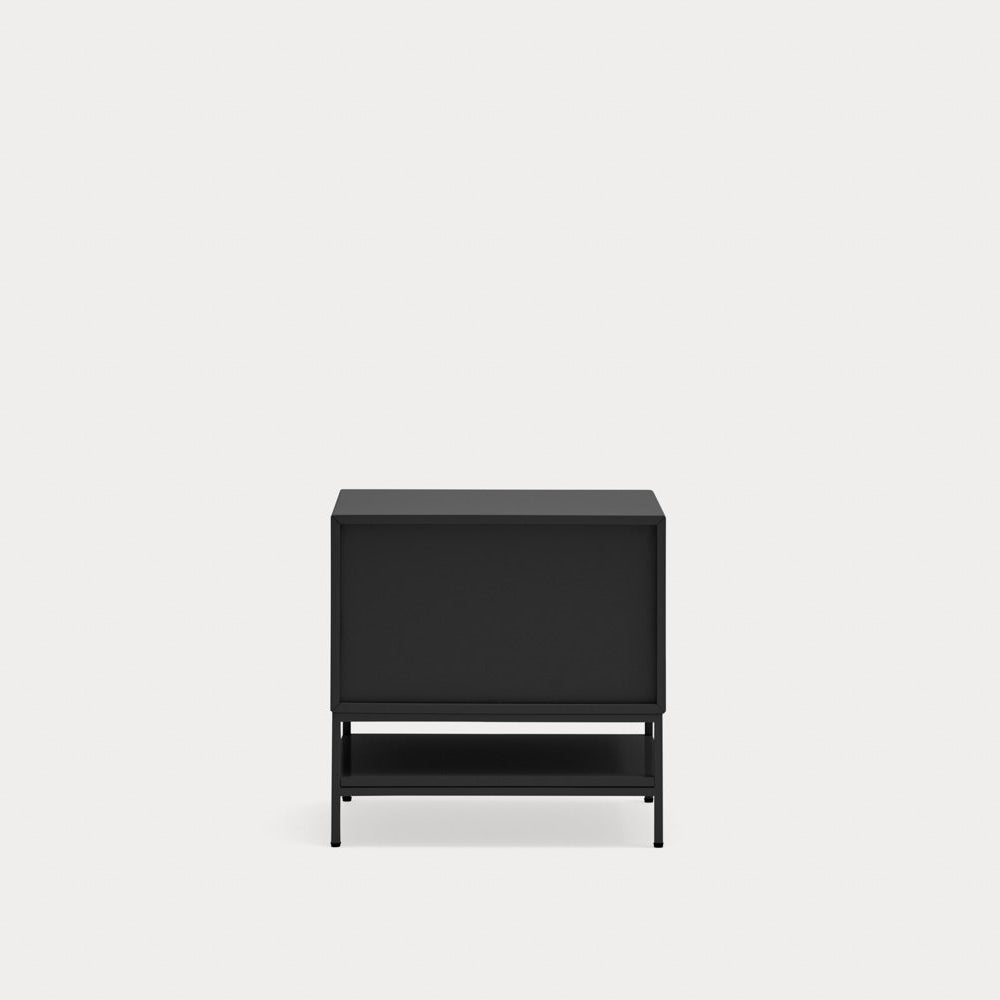 Comodino 2 cassetti con gambe in metallo Platt 55x55 cm