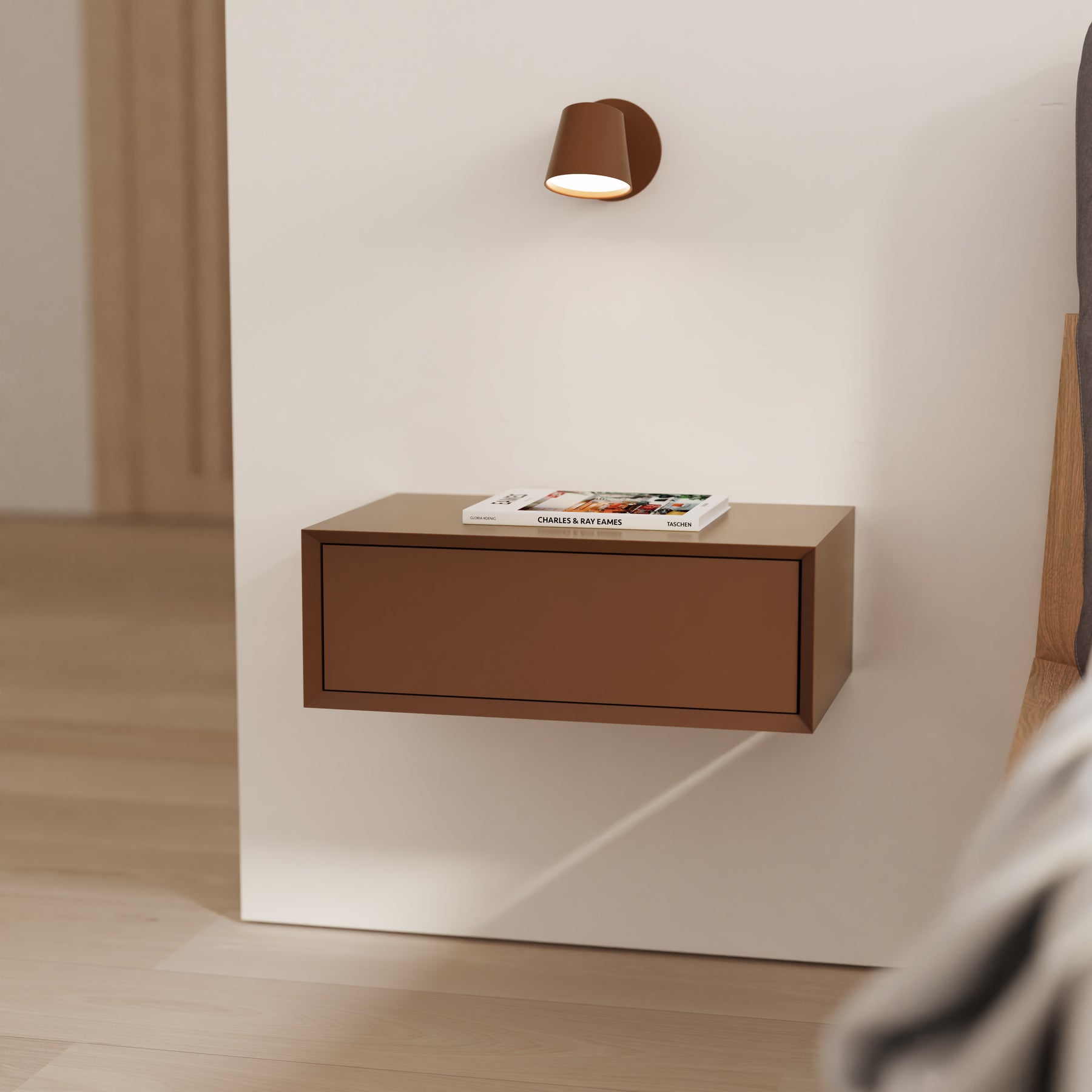 Comodino sospeso 1 cassetto Platt 55x19 cm