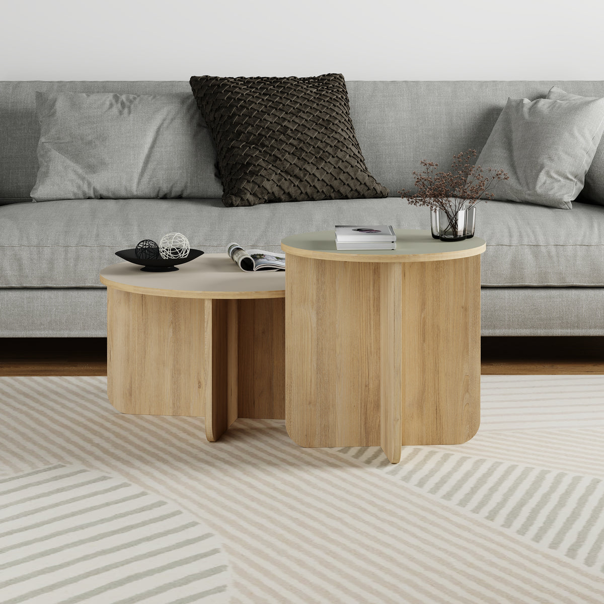 Set 2 tavolini tondi Hilary